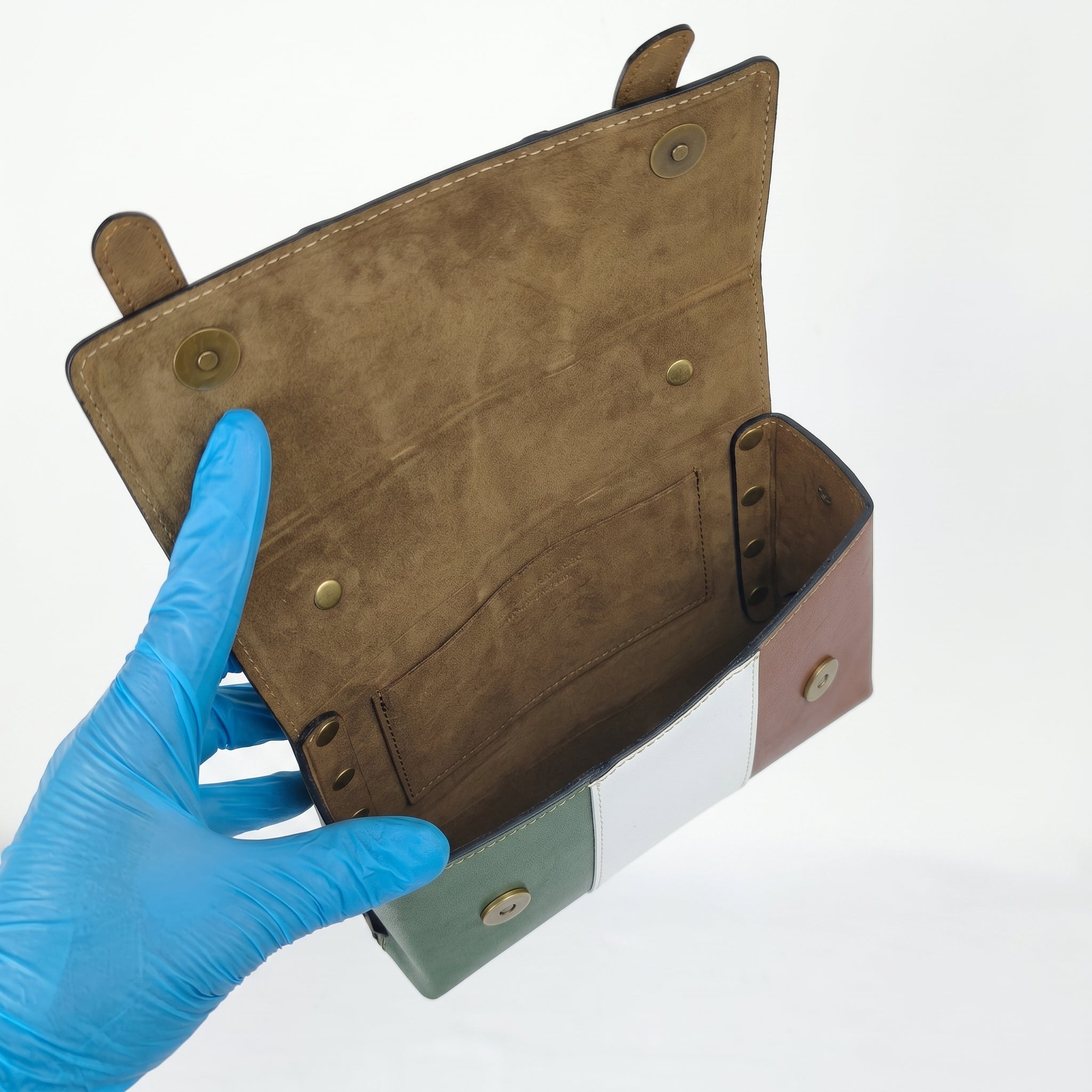 Mini Borsa Brick in Vera Pelle con Chiusura Magnetica Made in Italy - Stile Donna Bags