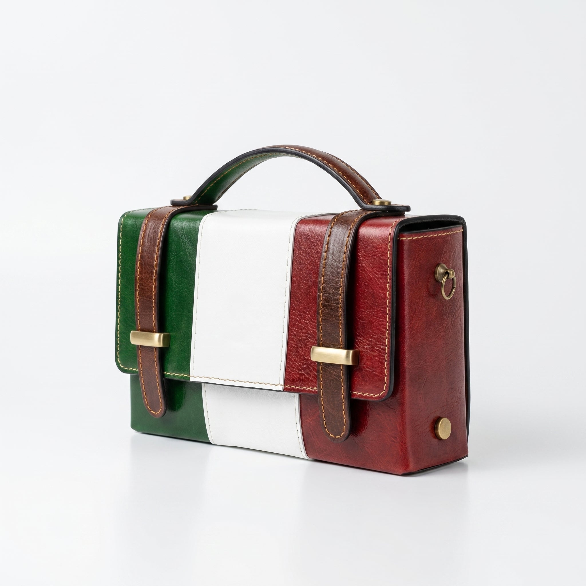 Mini Borsa Brick in Vera Pelle con Chiusura Magnetica Made in Italy - Stile Donna Bags