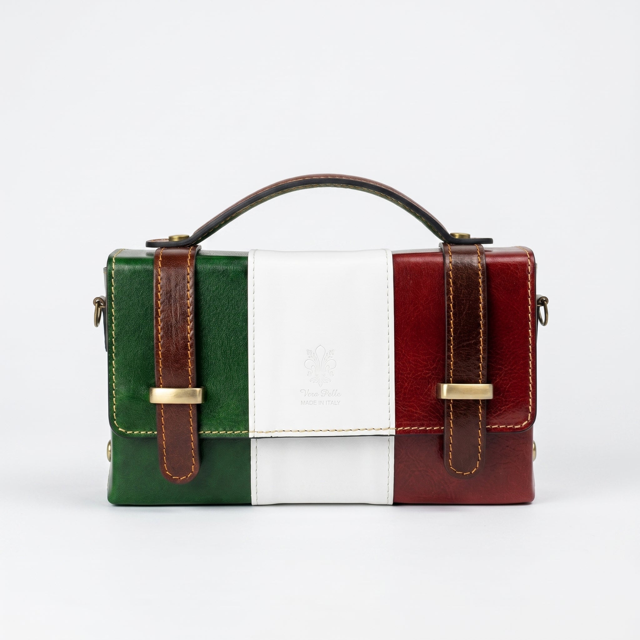 Mini Borsa Brick in Vera Pelle con Chiusura Magnetica Made in Italy - Stile Donna Bags