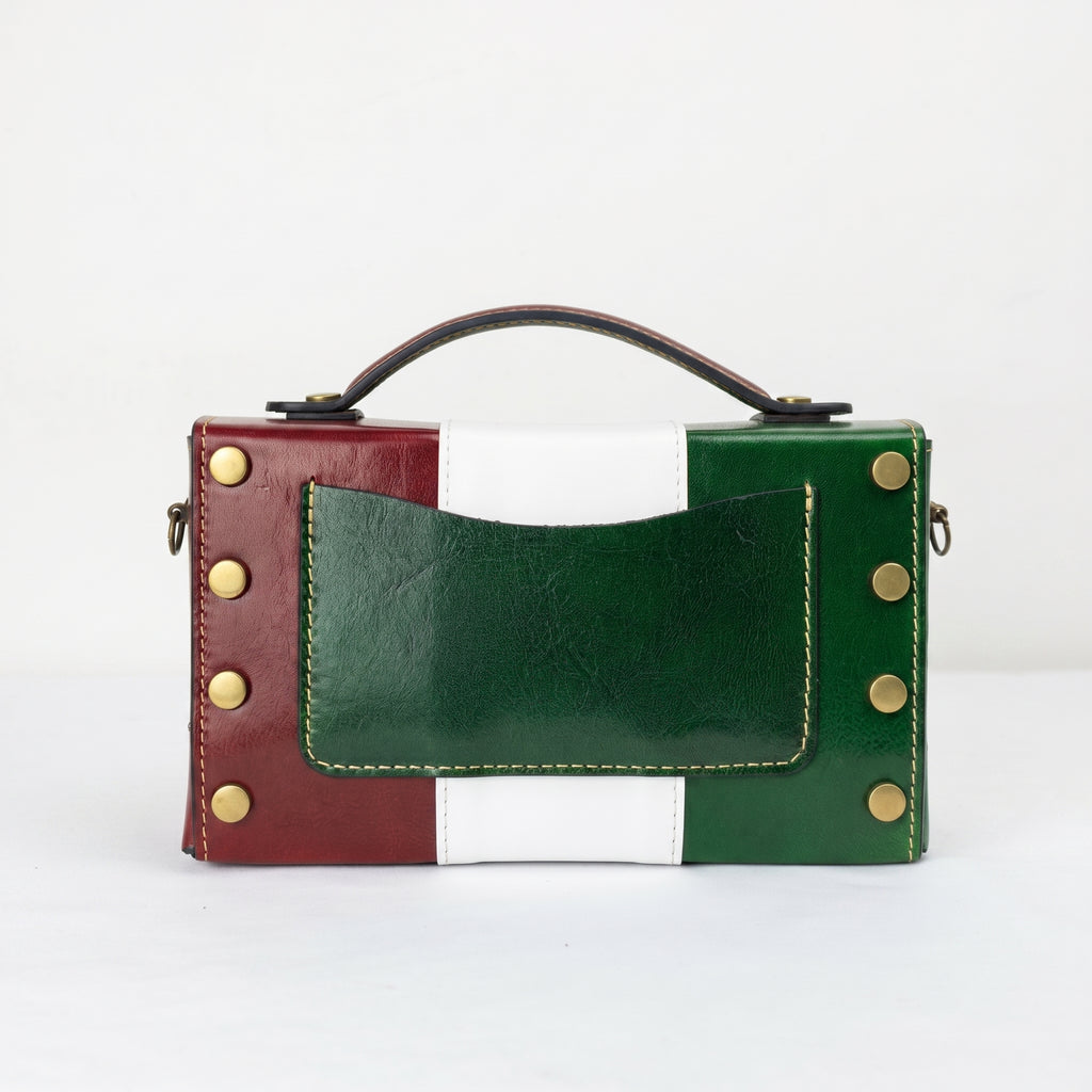 Mini Borsa Brick in Vera Pelle con Chiusura Magnetica Made in Italy - Stile Donna Bags