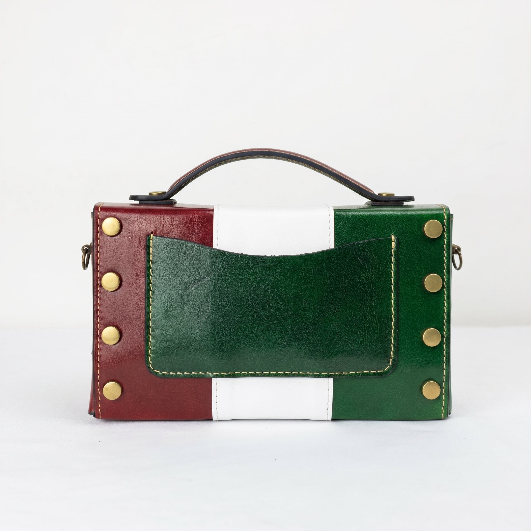 Mini Borsa Brick in Vera Pelle con Chiusura Magnetica Made in Italy - Stile Donna Bags