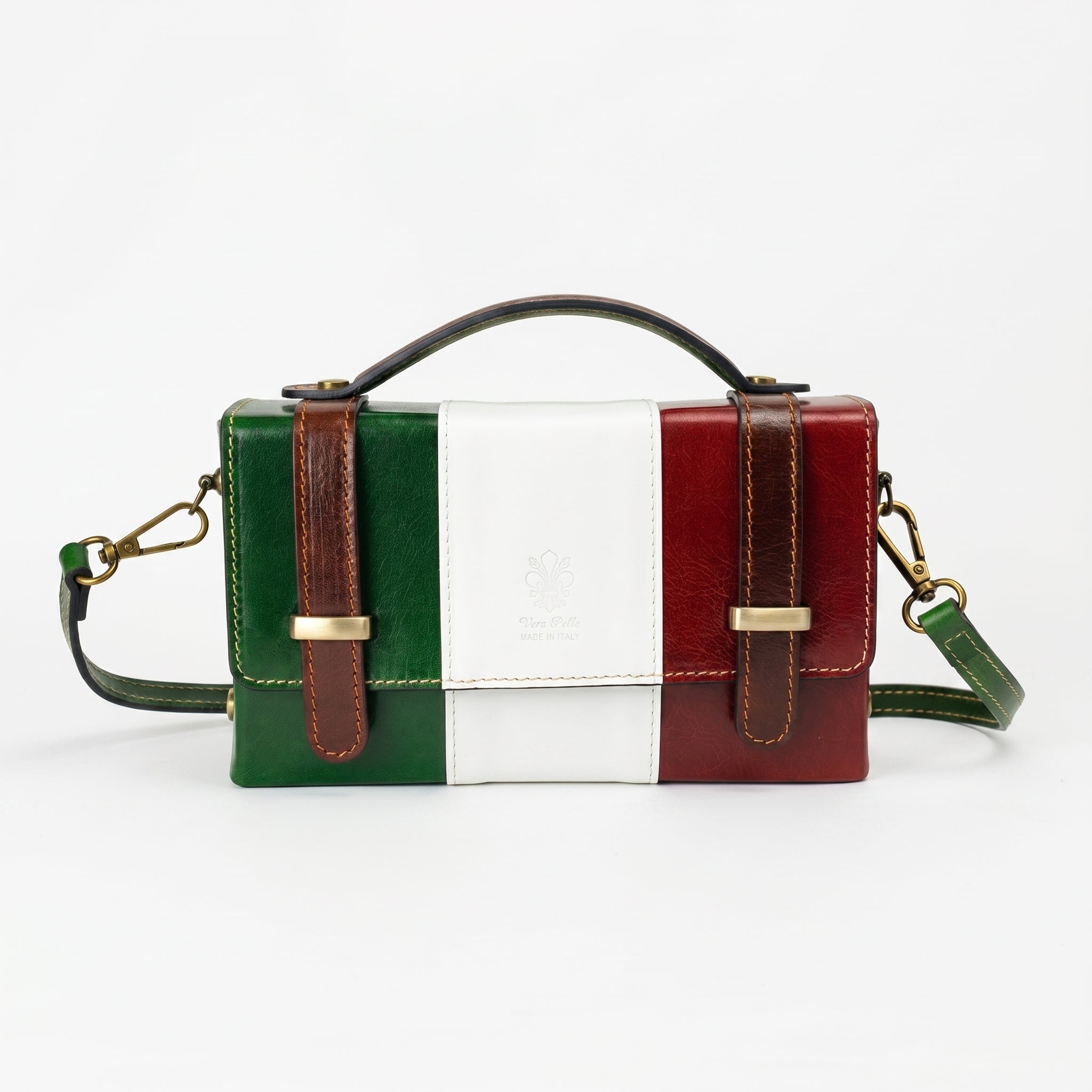 Mini Borsa Brick in Vera Pelle con Chiusura Magnetica Made in Italy - Stile Donna Bags
