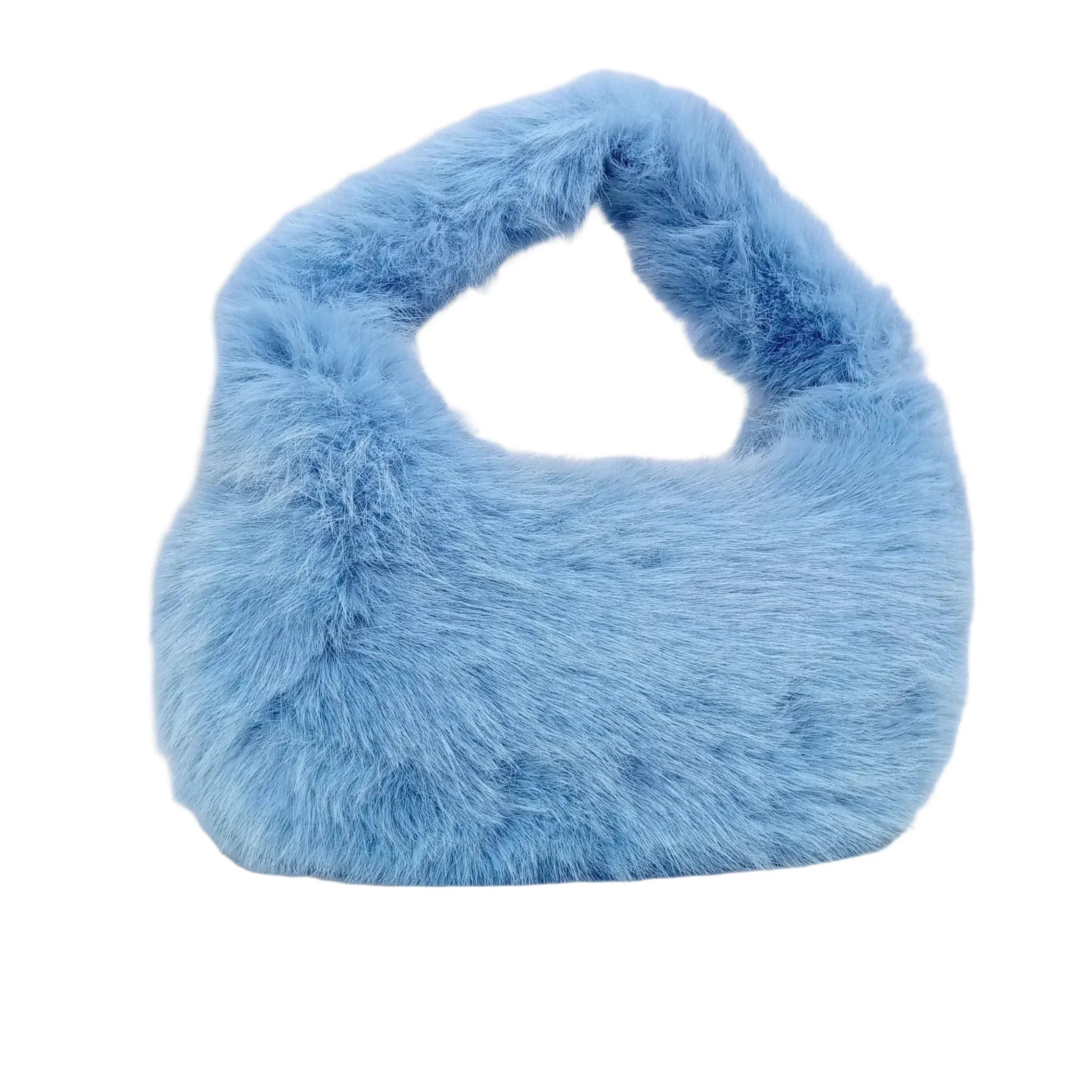 Mini Hobo in Pelliccia Sintetica con Fodera Microfibra Antistrappo - Stile Donna Bags