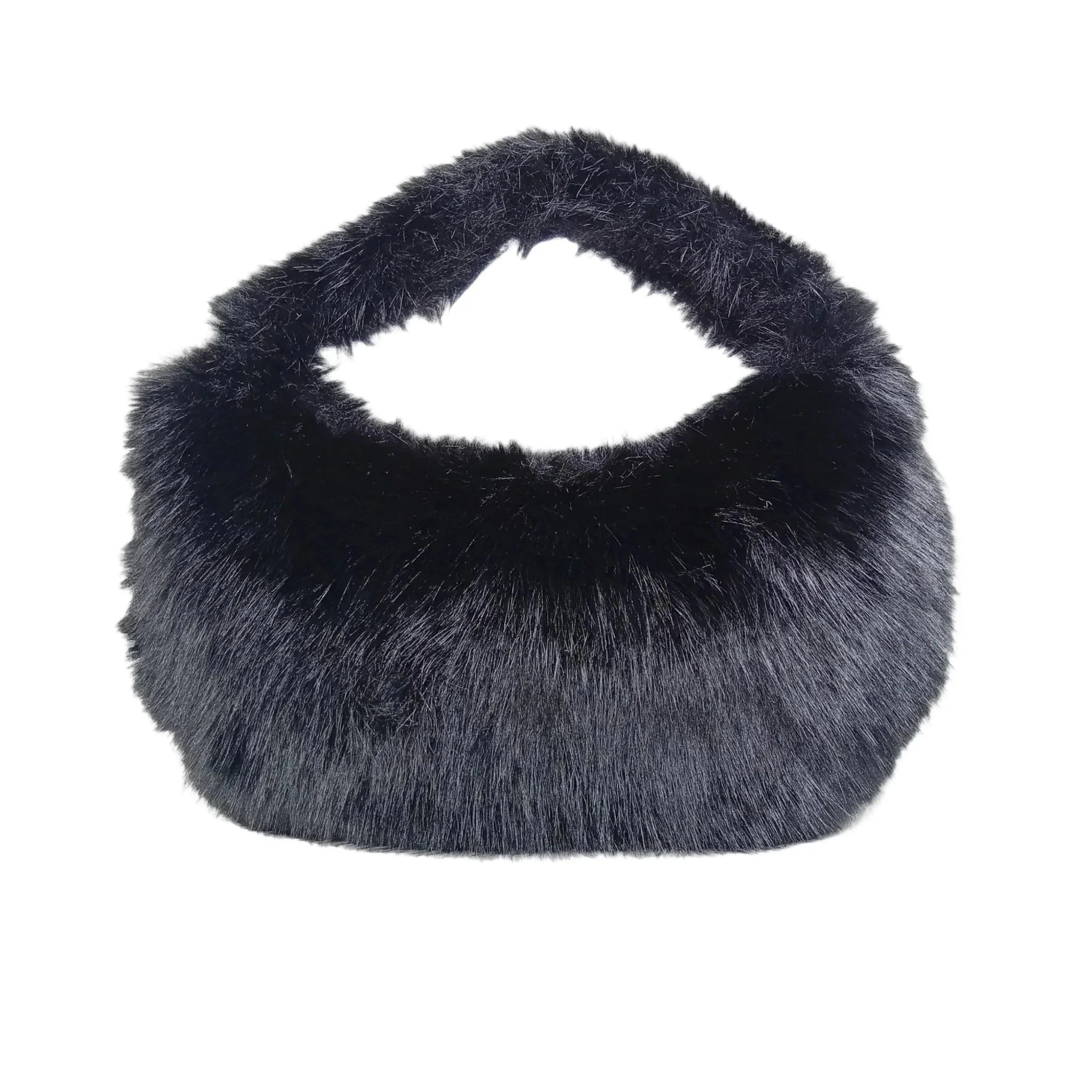 Mini Hobo in Pelliccia Sintetica con Fodera Microfibra Antistrappo - Stile Donna Bags