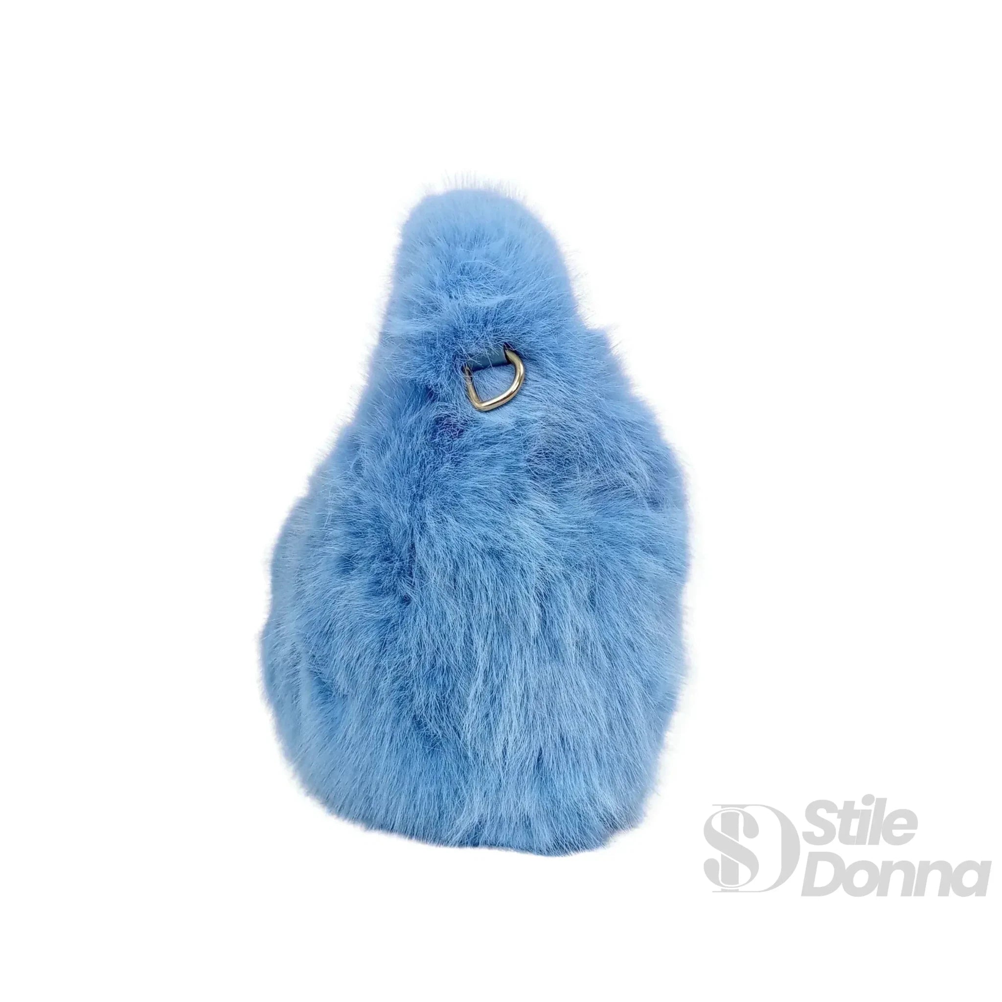 Mini Hobo in Pelliccia Sintetica con Fodera Microfibra Antistrappo - Stile Donna Bags
