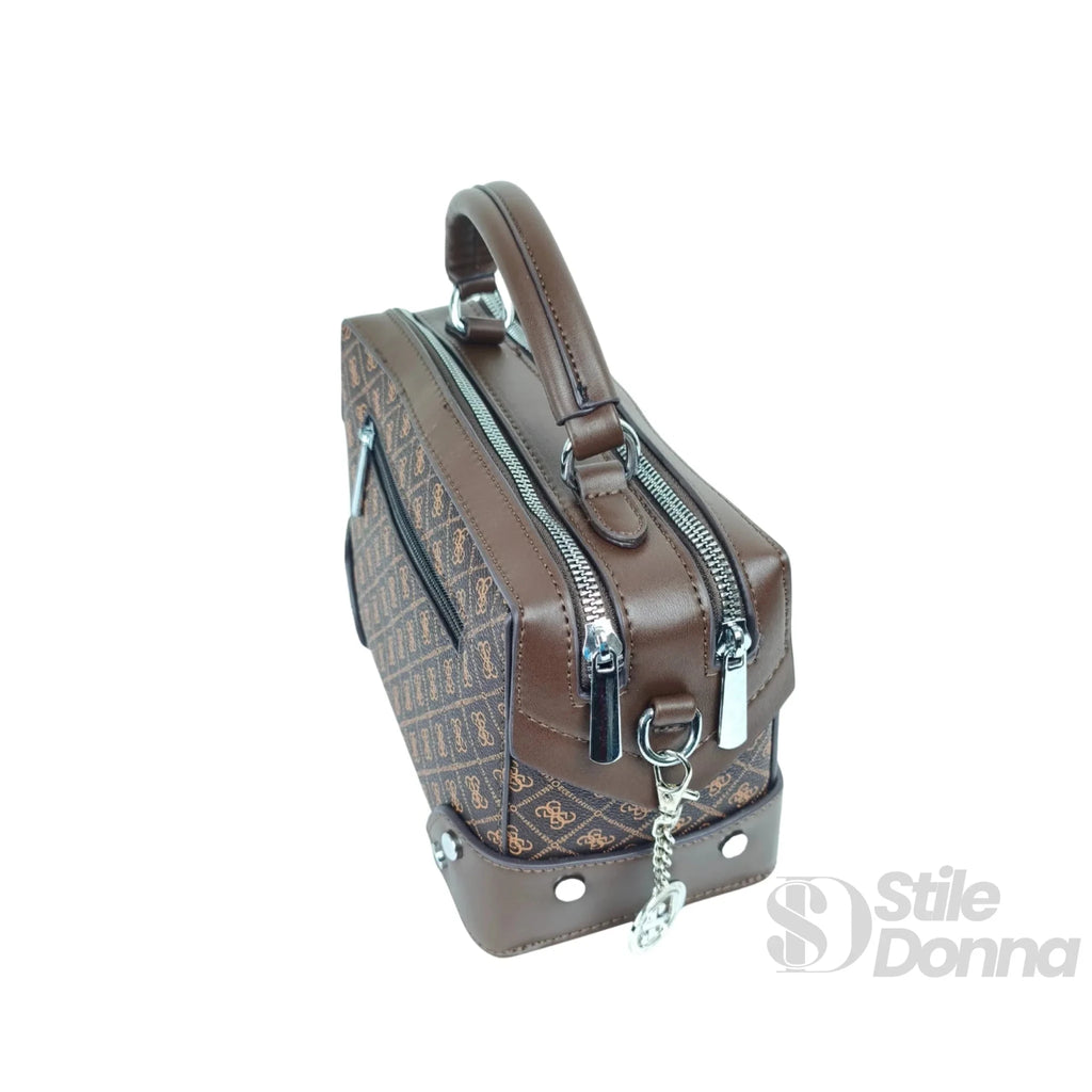 Mini Borsa da Medico in Ecopelle con Monogramma - Stile Donna Bags