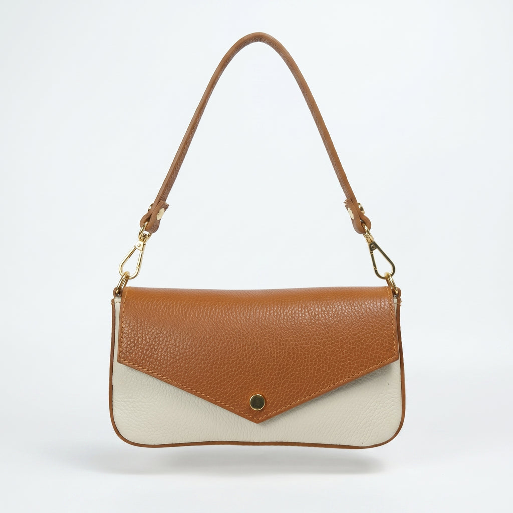 Monica Borsa a Secchiello in Vera Pelle con Tracolla Made in Italy - Stile Donna Bags