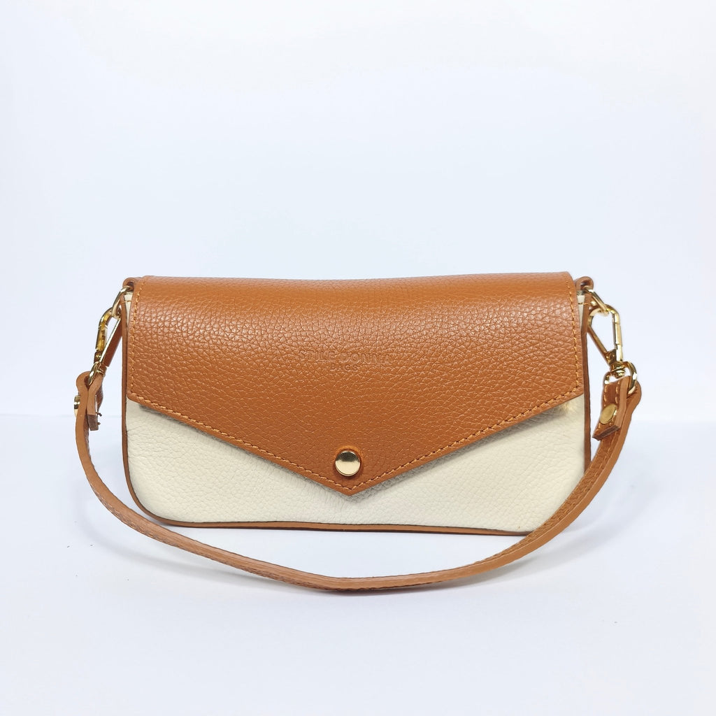 Monica Borsa a Secchiello in Vera Pelle con Tracolla Made in Italy - Stile Donna Bags
