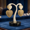 Orecchini Pendenti Doppio Cuore in Oro Lucido Design Romantico - Stile Donna Bags