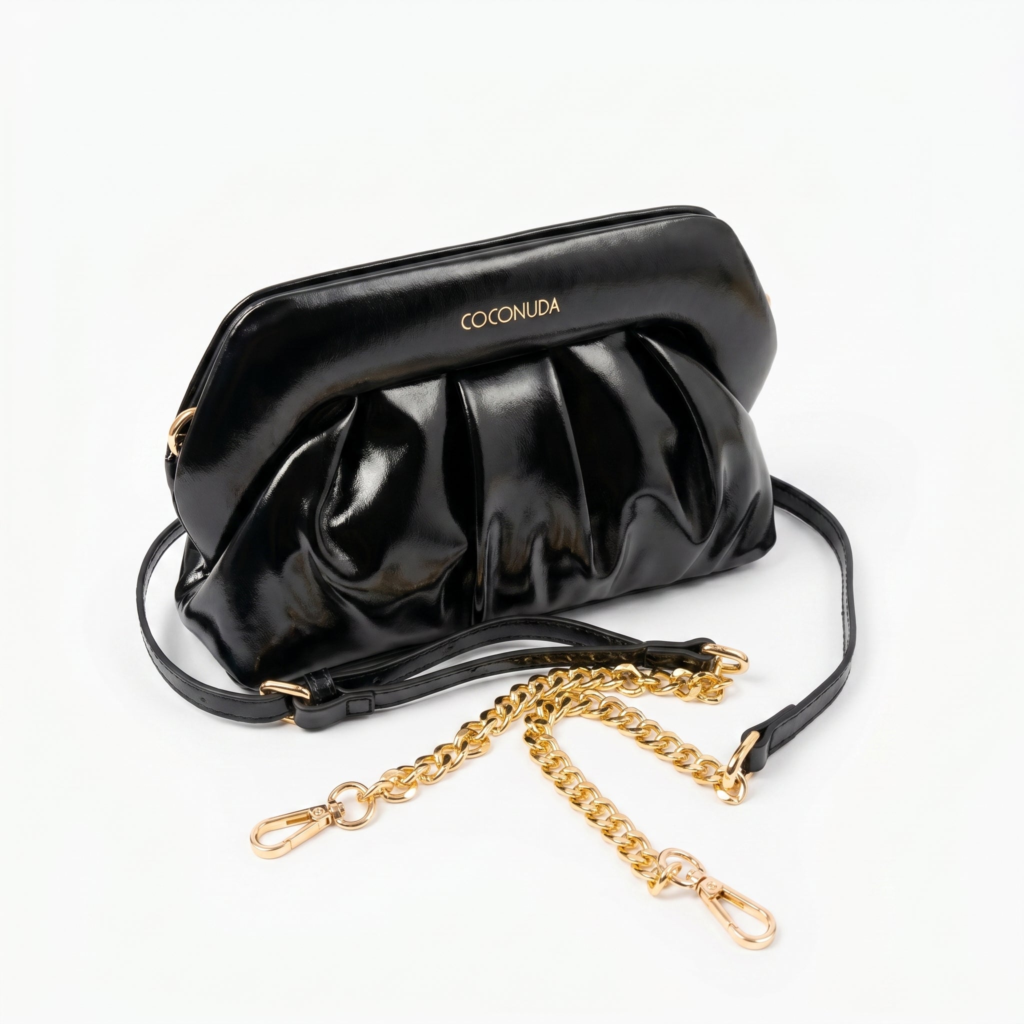Coconuda Pochette Drappeggiata con Chiusura a Clip - Stile Donna Bags