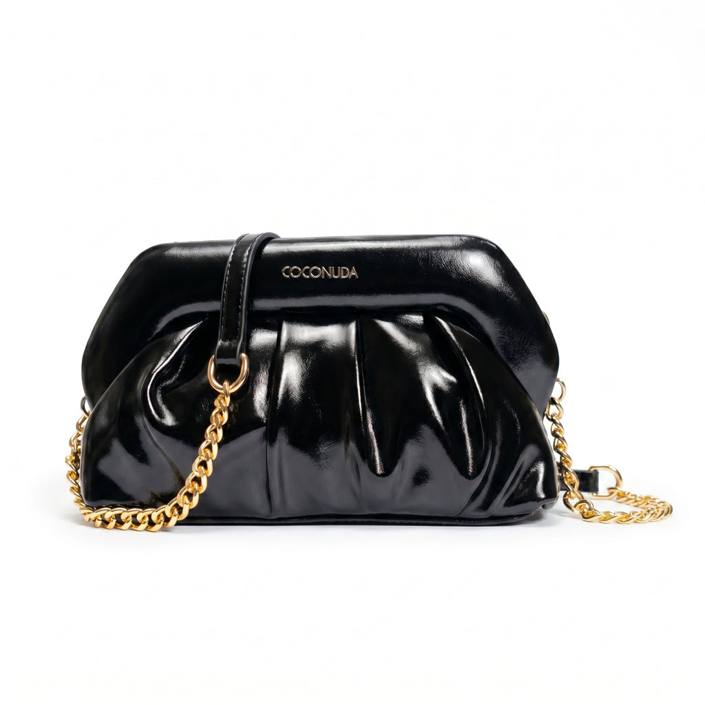 Coconuda Pochette Drappeggiata con Chiusura a Clip - Stile Donna Bags