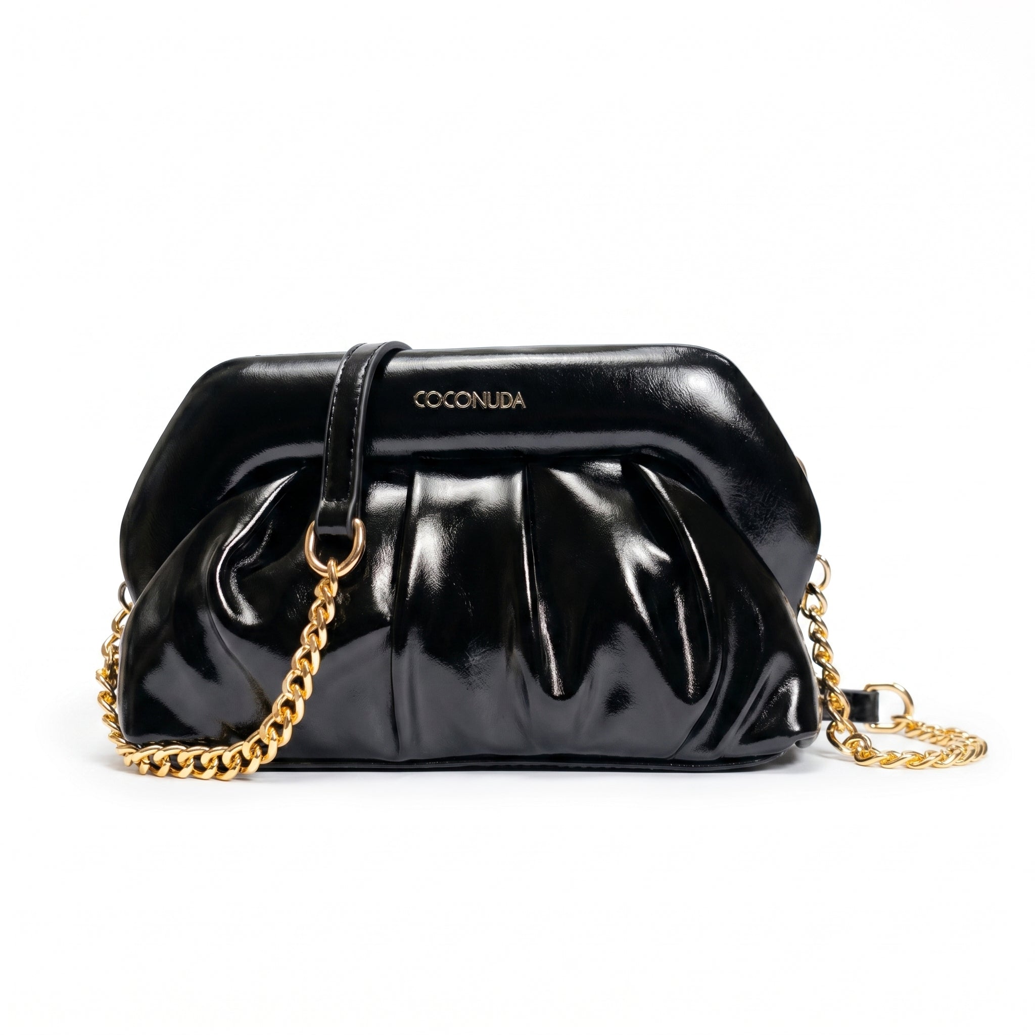 Coconuda Pochette Drappeggiata con Chiusura a Clip - Stile Donna Bags