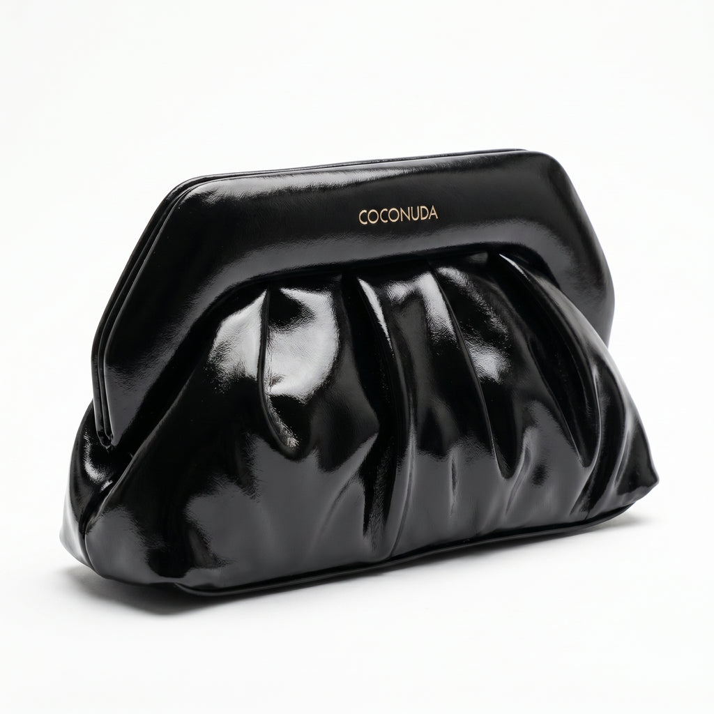 Coconuda Pochette Drappeggiata con Chiusura a Clip - Stile Donna Bags