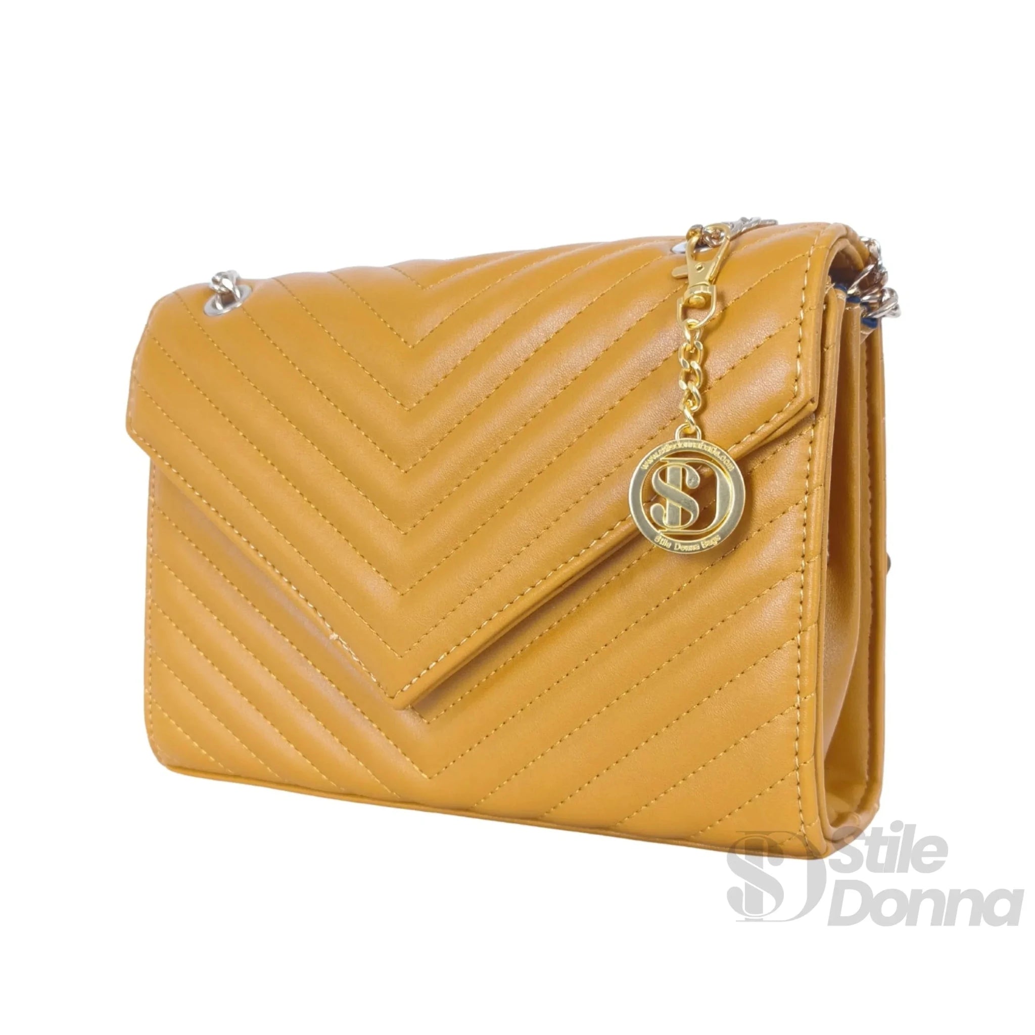 Pochette Giallo Senape con Tracolla a Catena - Stile Donna Bags
