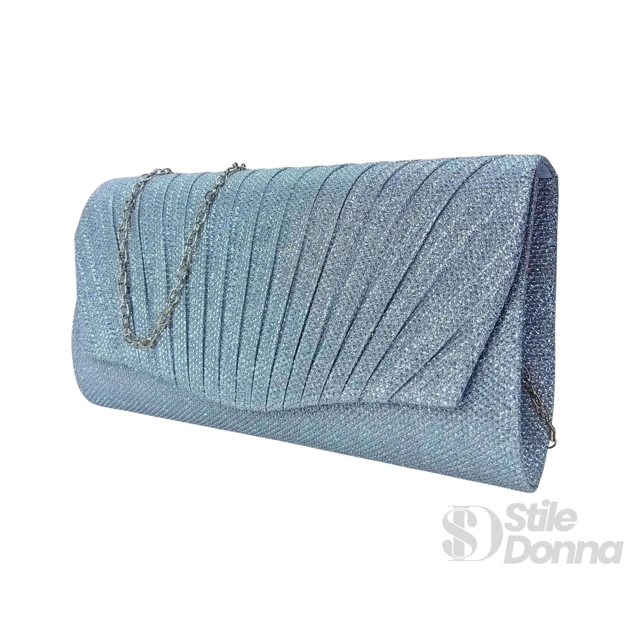 Pochette a Forma di Ventaglio con Strass Scintillanti - Stile Donna Bags