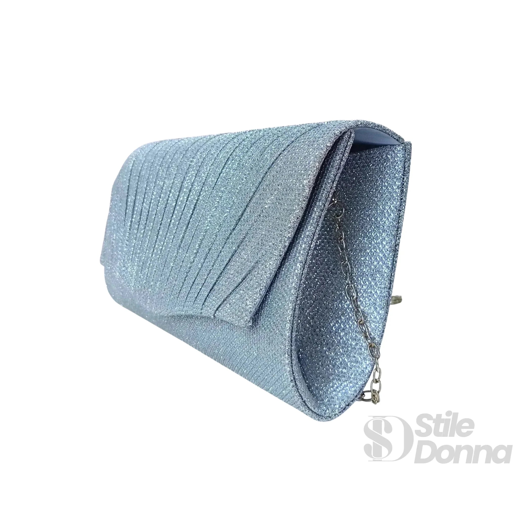 Pochette a Forma di Ventaglio con Strass Scintillanti - Stile Donna Bags