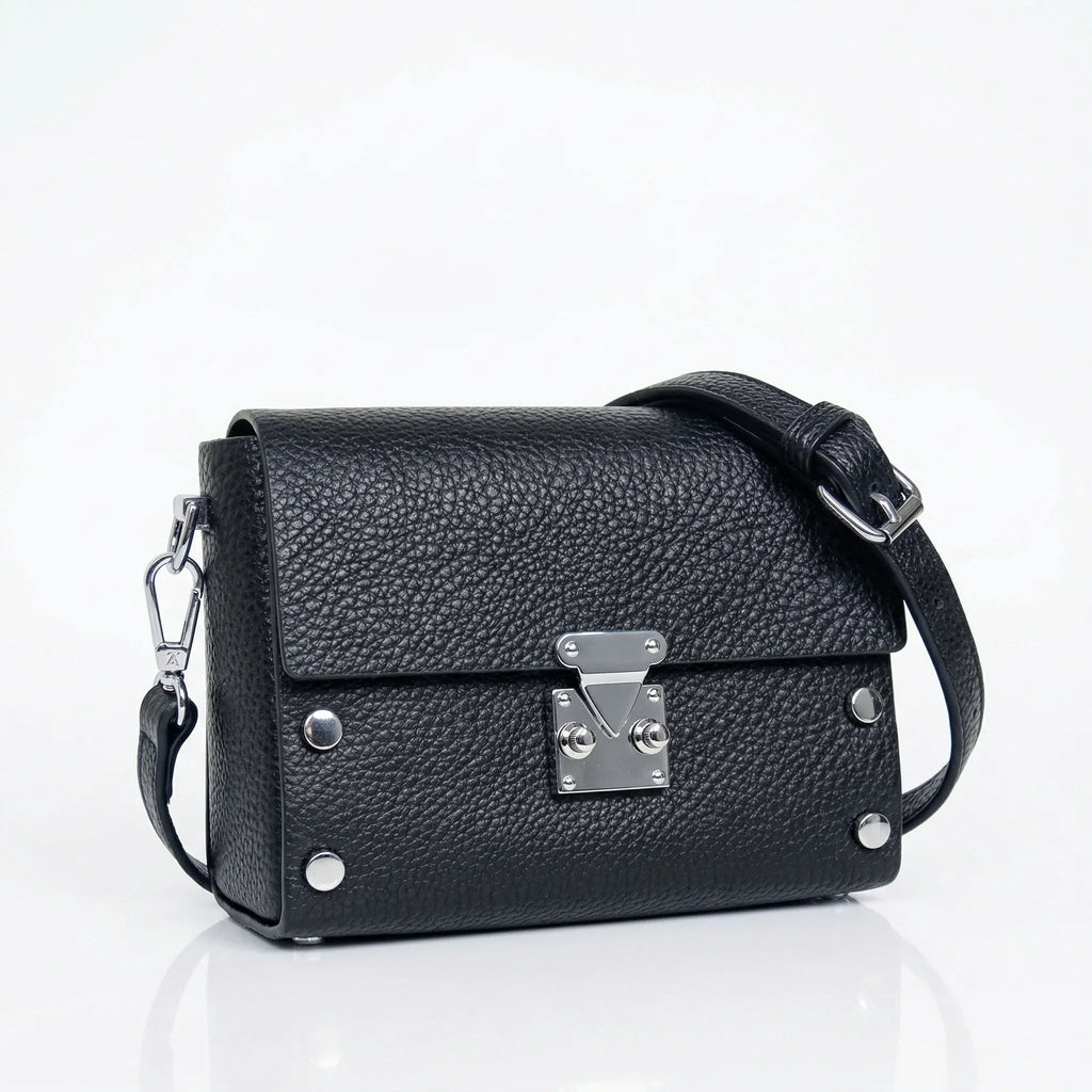 Pochette a Tracolla in Ecopelle con Finiture Argento - Stile Donna Bags