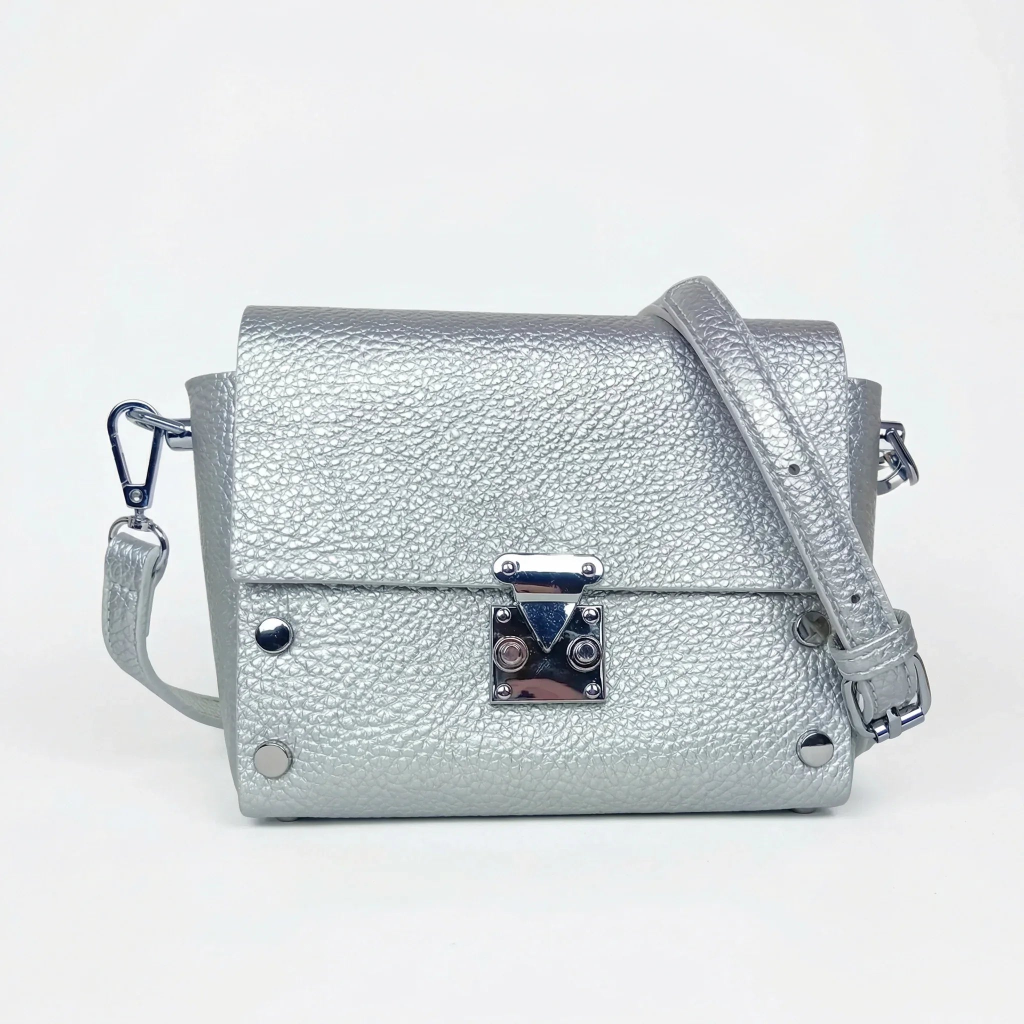 Pochette a Tracolla in Ecopelle con Finiture Argento - Stile Donna Bags