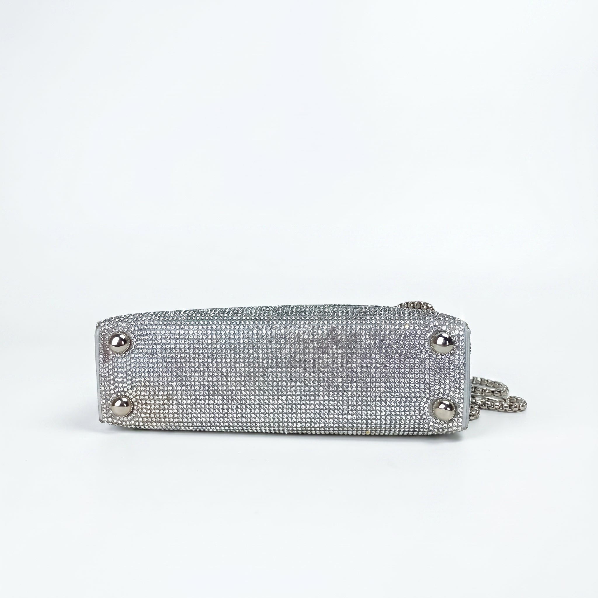 Pochette con Strass in Cristallo e Interno Microfibra Antistrappo - Stile Donna Bags
