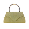 Pochette da Sera Glitter Dorata con Cristalli e Finiture Metallo - Stile Donna Bags