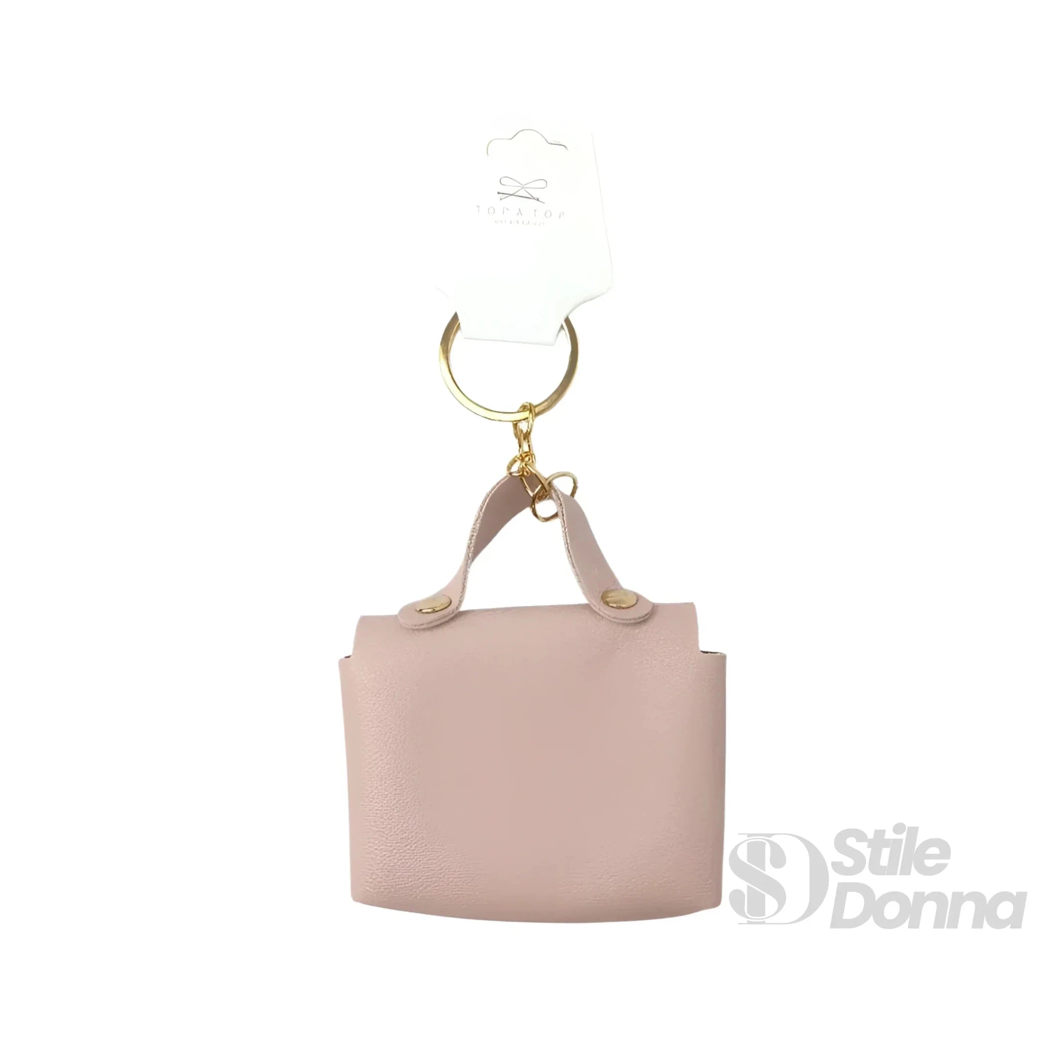 Portachiavi Mini Portamonete in Ecopelle Floreale con Charm Dorato - Stile Donna Bags