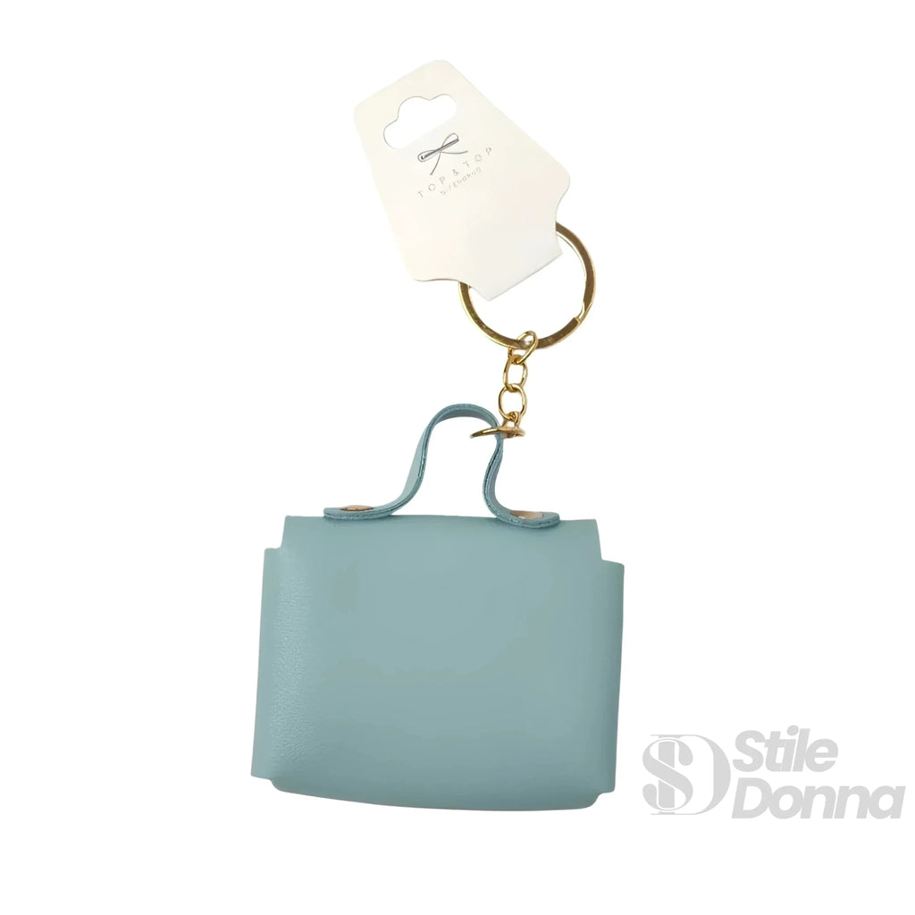 Portachiavi Mini Portamonete in Ecopelle Floreale con Charm Dorato - Stile Donna Bags