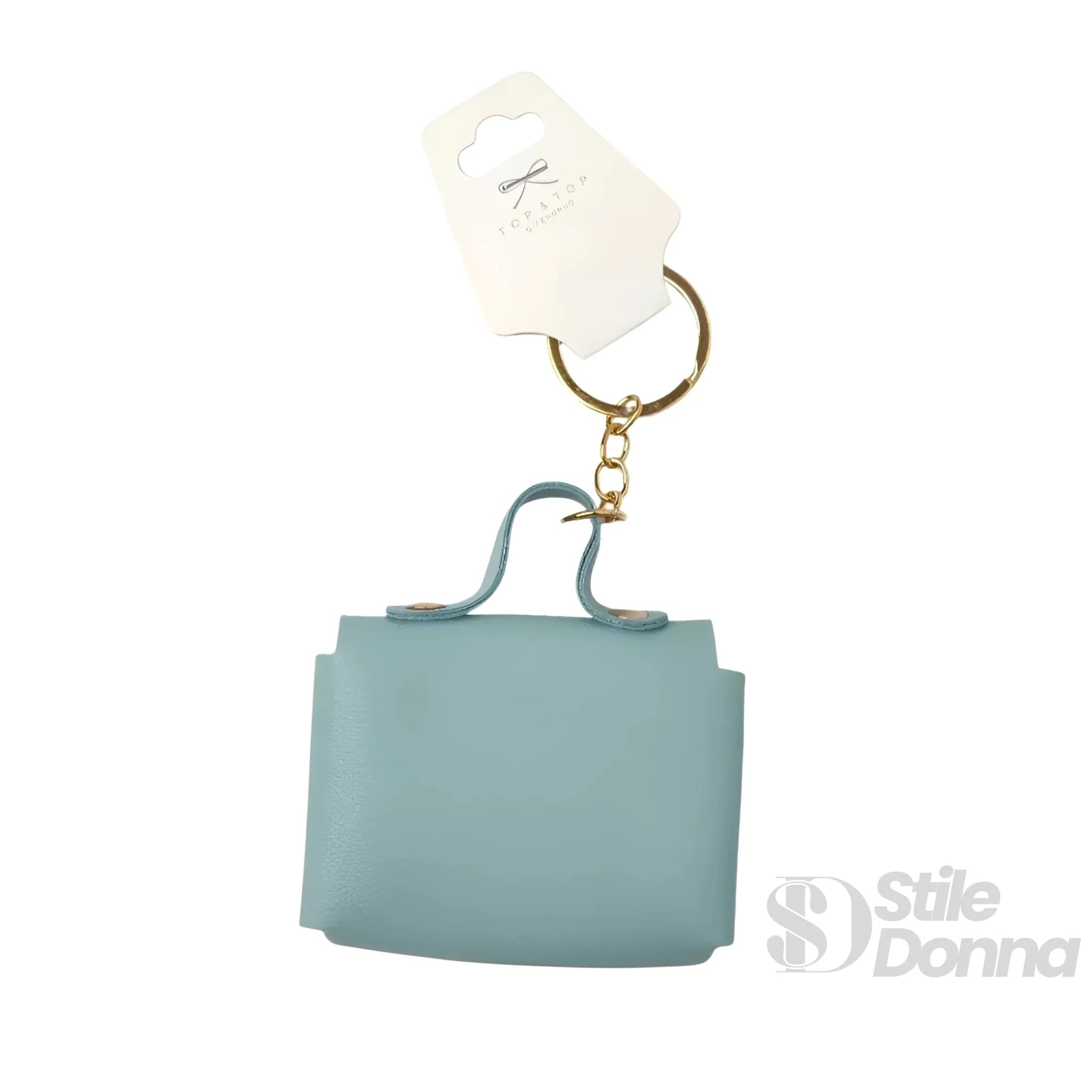 Portachiavi Mini Portamonete in Ecopelle Floreale con Charm Dorato - Stile Donna Bags