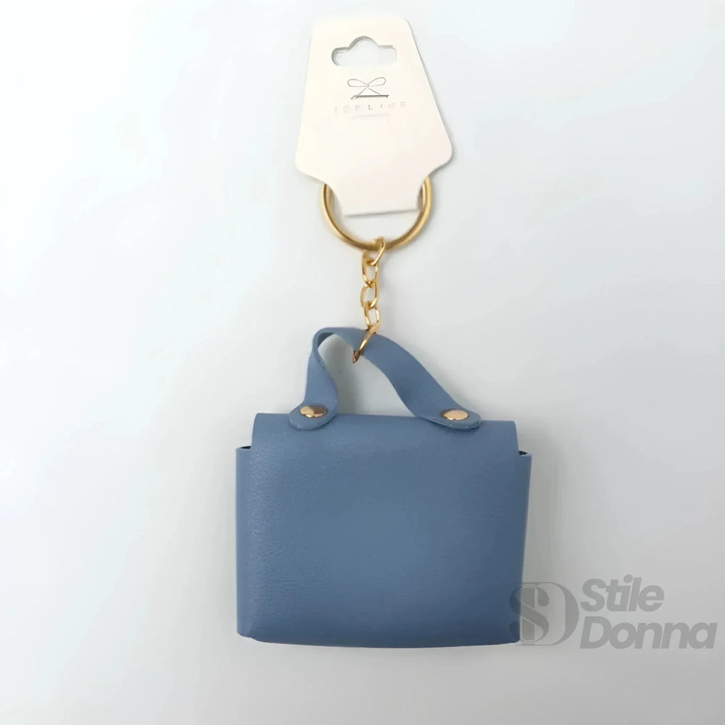 Portachiavi Mini Portamonete in Ecopelle Floreale con Charm Dorato - Stile Donna Bags