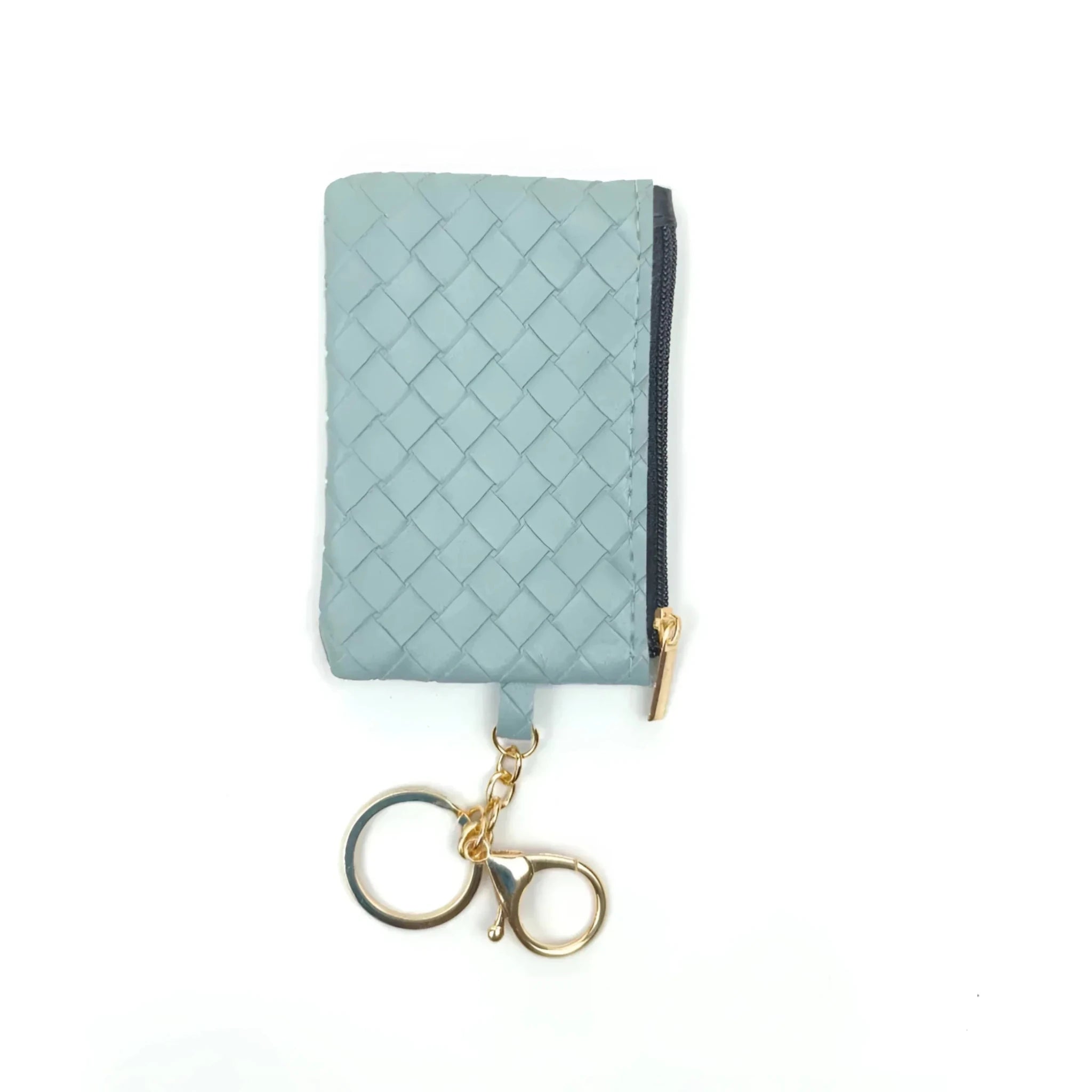 Ruby Portafoglio Portachiavi Mini Intrecciato in Ecopelle con Cerniera Oro - Stile Donna Bags