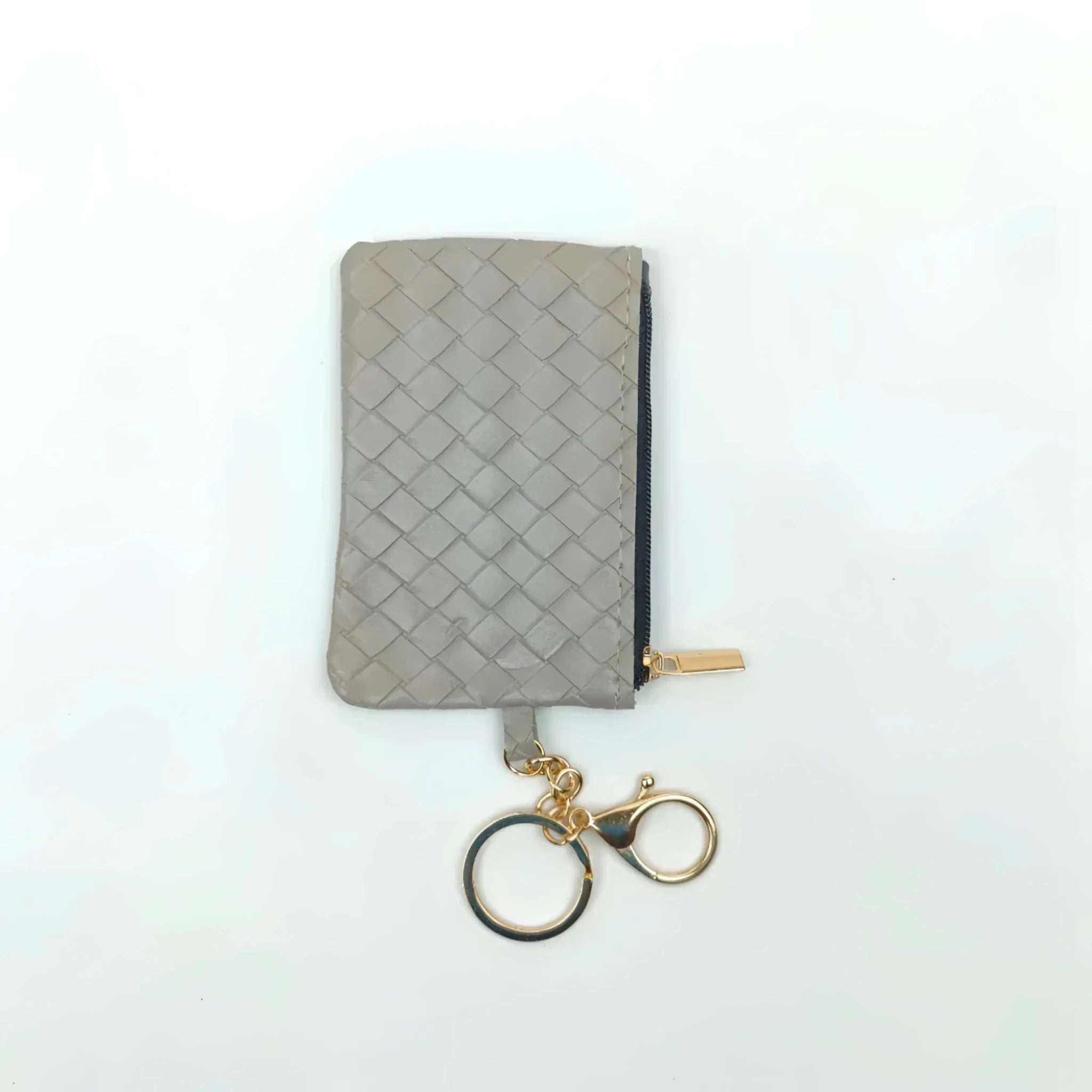 Ruby Portafoglio Portachiavi Mini Intrecciato in Ecopelle con Cerniera Oro - Stile Donna Bags
