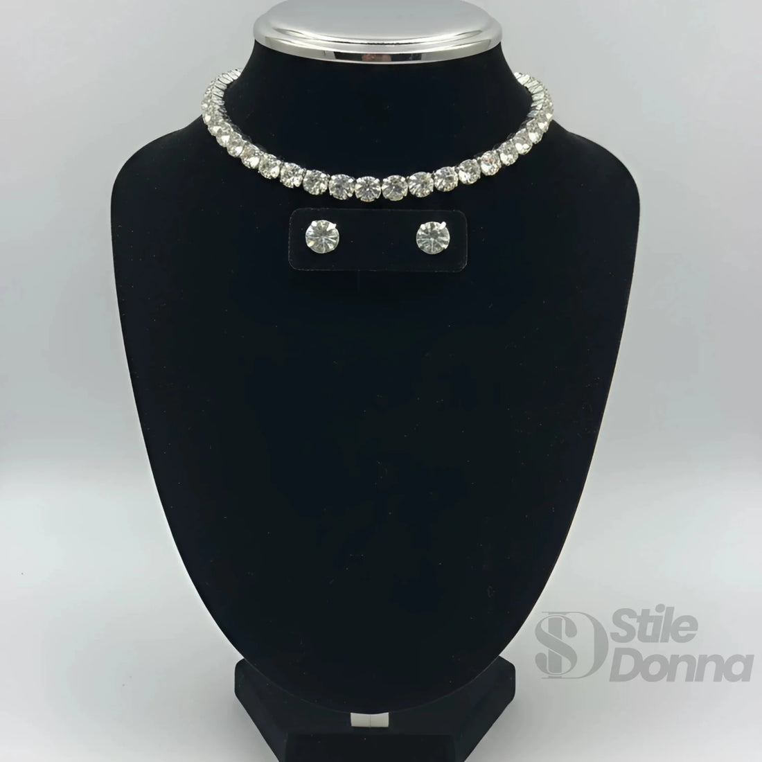 Stile Donna Bags - Set Collana Tennis Oro e Orecchini