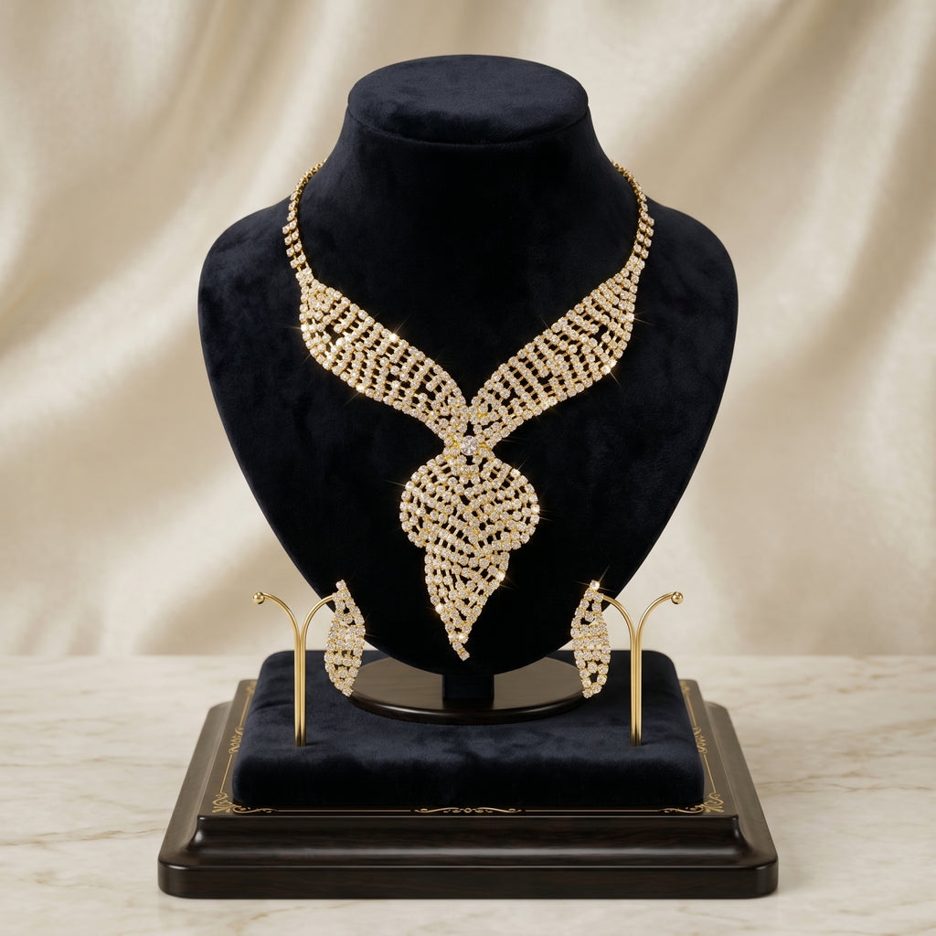 Set Collana e Orecchini Regal Infinity con Cristalli - Stile Donna Bags