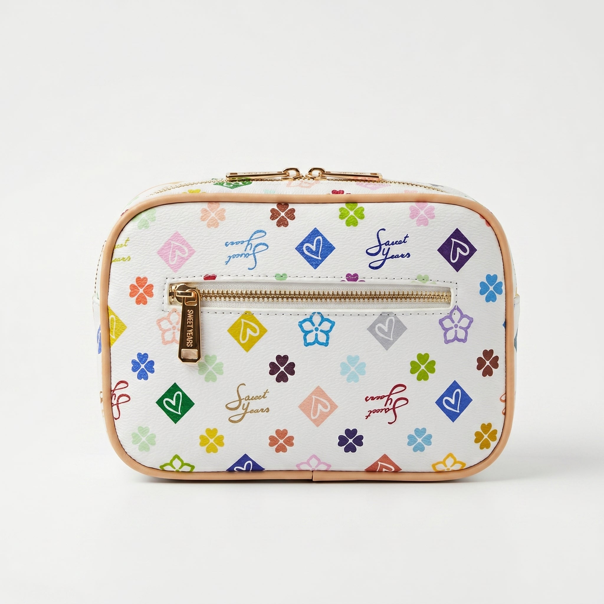 Sweet Years Borsa a Tracolla Camera Bag in Ecopelle con Stampa Monogram Multicolore - Stile Donna Bags