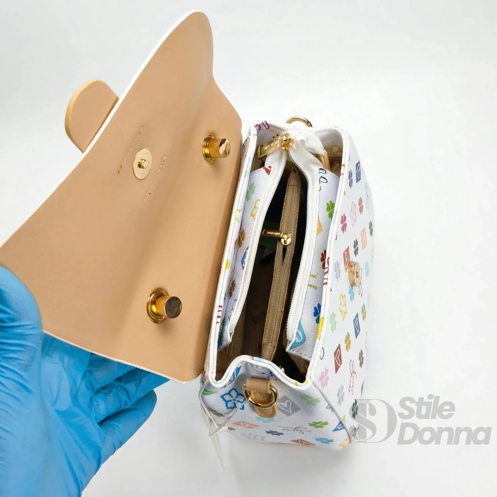 Sweet Years Mini Borsa a Tracolla in Ecopelle con Stampa Floreale - Stile Donna Bags