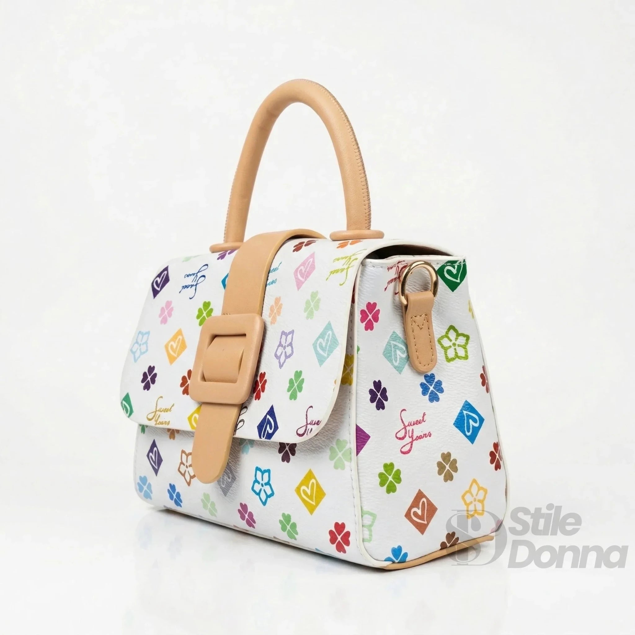 Sweet Years Mini Borsa a Tracolla in Ecopelle con Stampa Floreale - Stile Donna Bags