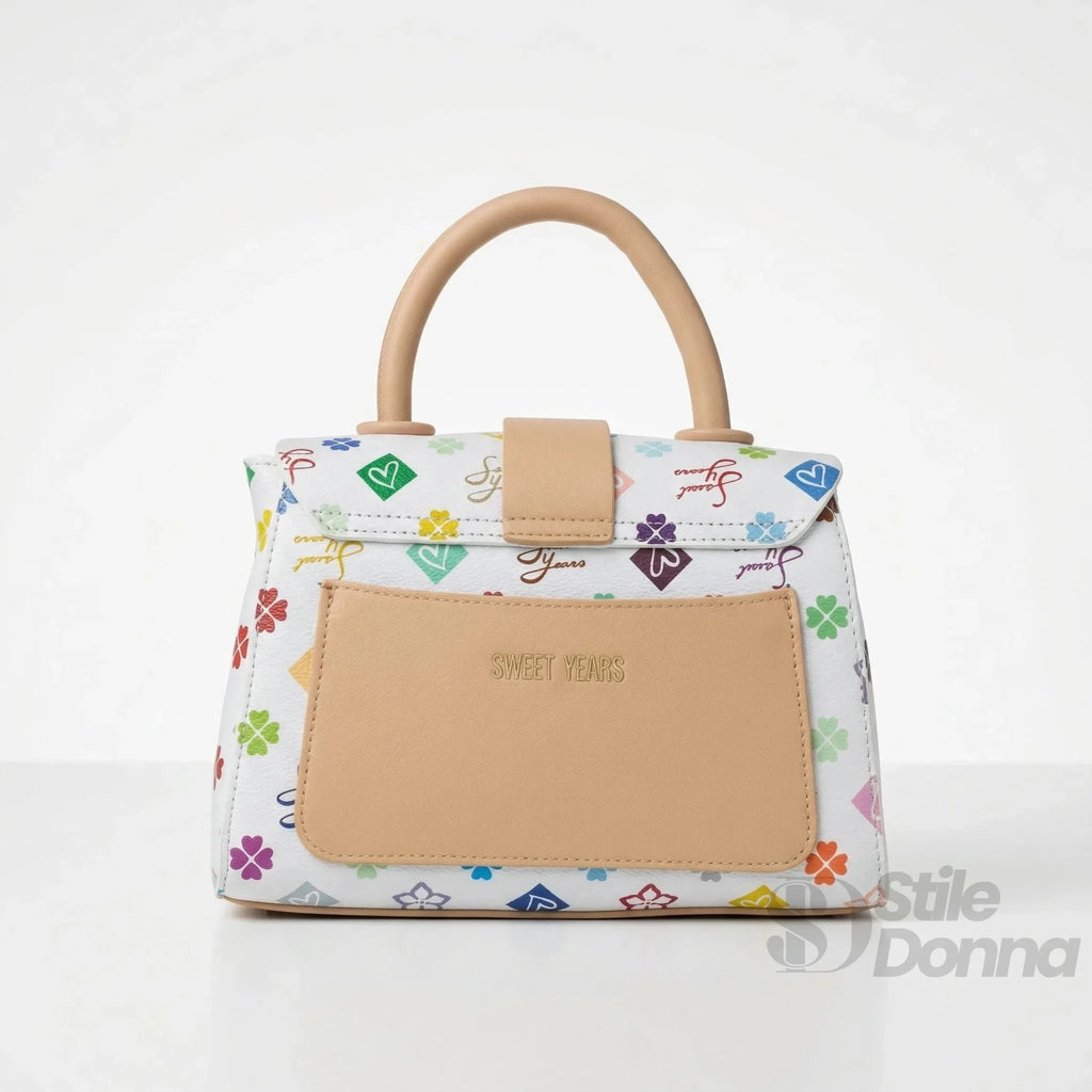 Sweet Years Mini Borsa a Tracolla in Ecopelle con Stampa Floreale - Stile Donna Bags