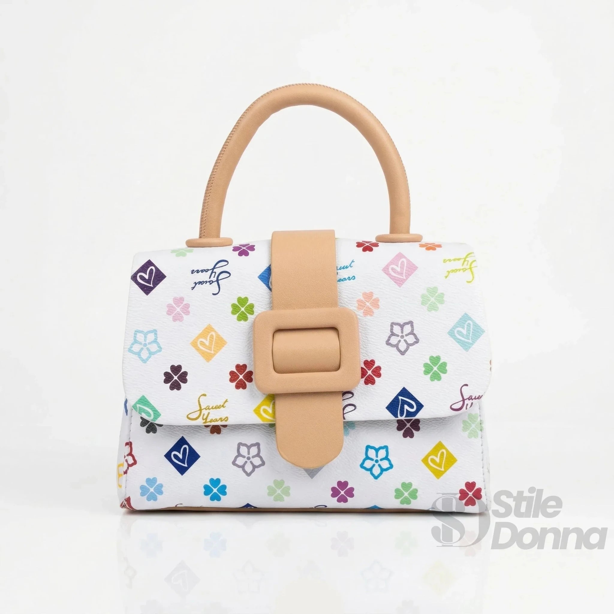 Sweet Years Mini Borsa a Tracolla in Ecopelle con Stampa Floreale - Stile Donna Bags