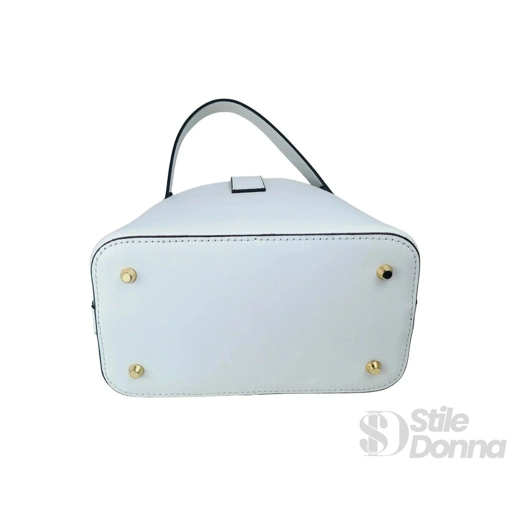 The Stile Aura Borsa in Vera Pelle con Finiture Dorate Made in Italy - Stile Donna Bags