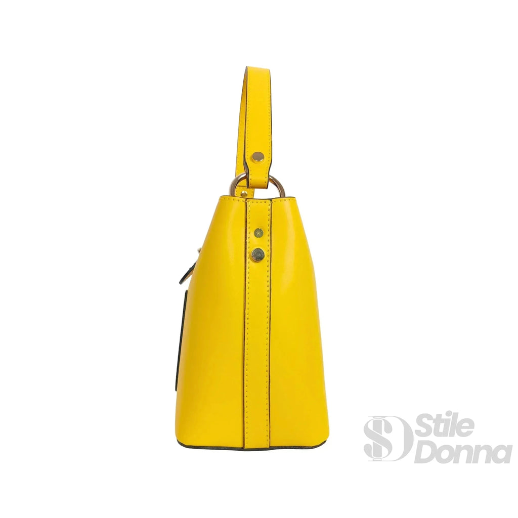 The Stile Aura Borsa in Vera Pelle con Finiture Dorate Made in Italy - Stile Donna Bags