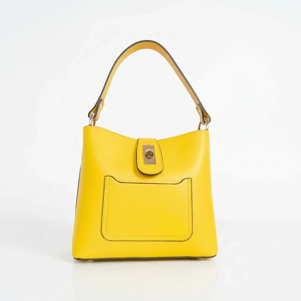 The Stile Aura Borsa in Vera Pelle con Finiture Dorate Made in Italy - Stile Donna Bags