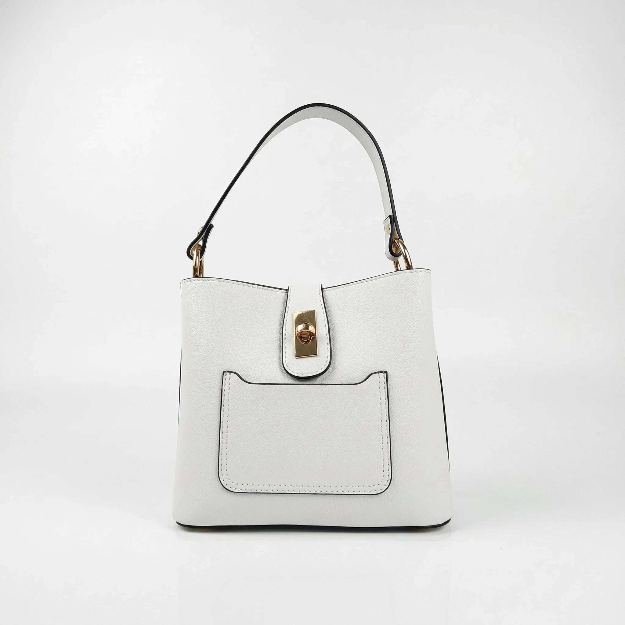 The Stile Aura Borsa in Vera Pelle con Finiture Dorate Made in Italy - Stile Donna Bags