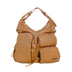 Valentini Borsa Hobo in Ecopelle Marrone con Finiture Argentate - Stile Donna Bags