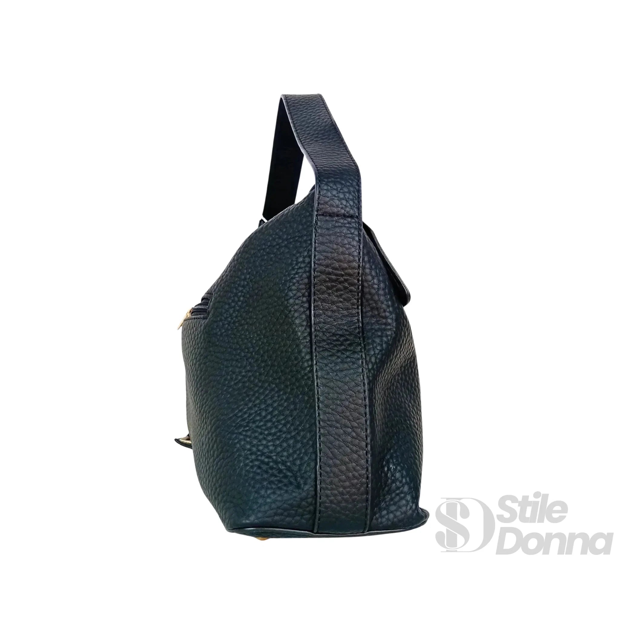 Valentini Borsa Hobo in Ecopelle Nera con Finiture Dorate - Stile Donna Bags