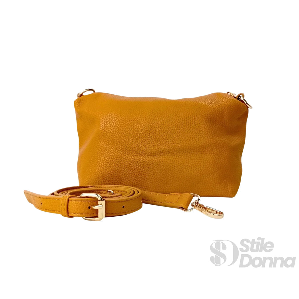 Valentini SIBI Borsa Tote in Pelle PU Giallo Senape con Finiture Dorate - Stile Donna Bags