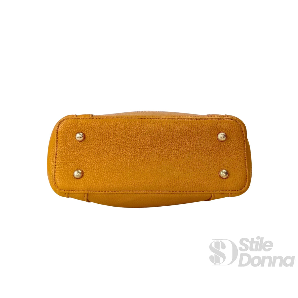 Valentini SIBI Borsa Tote in Pelle PU Giallo Senape con Finiture Dorate - Stile Donna Bags