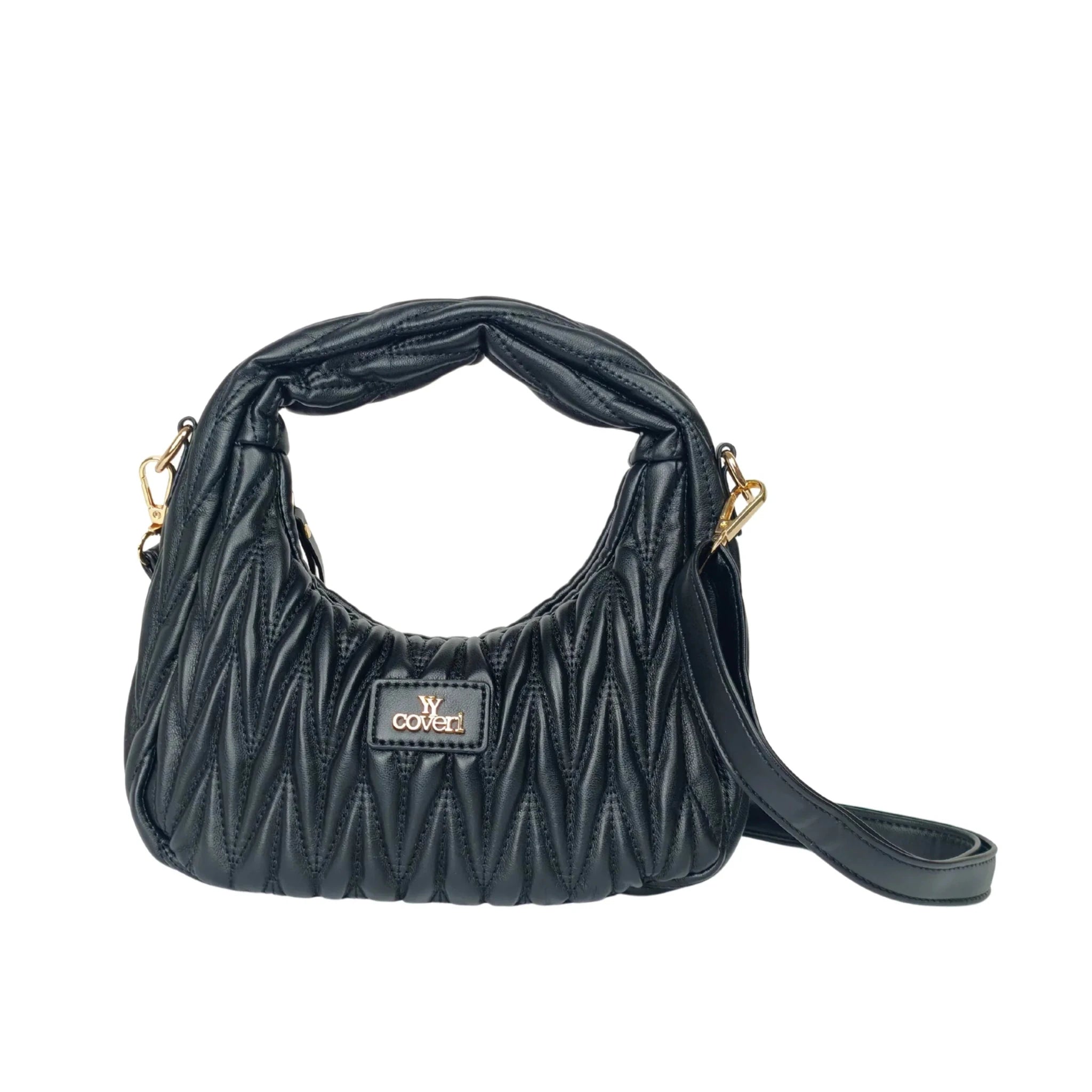 YY Coveri Borsa a Spalla Trapuntata in Ecopelle con Manico Spirale - Stile Donna Bags