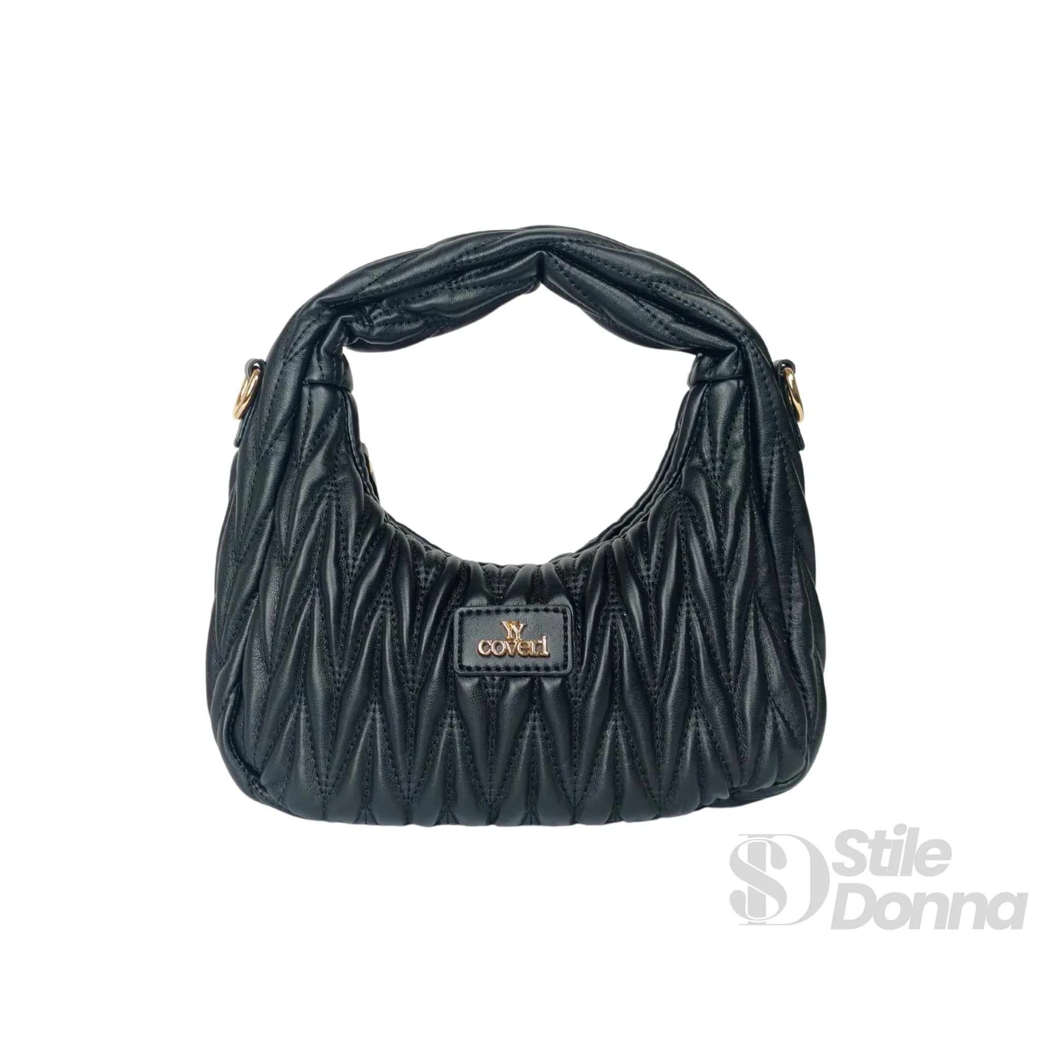 YY Coveri Borsa a Spalla Trapuntata in Ecopelle con Manico Spirale - Stile Donna Bags