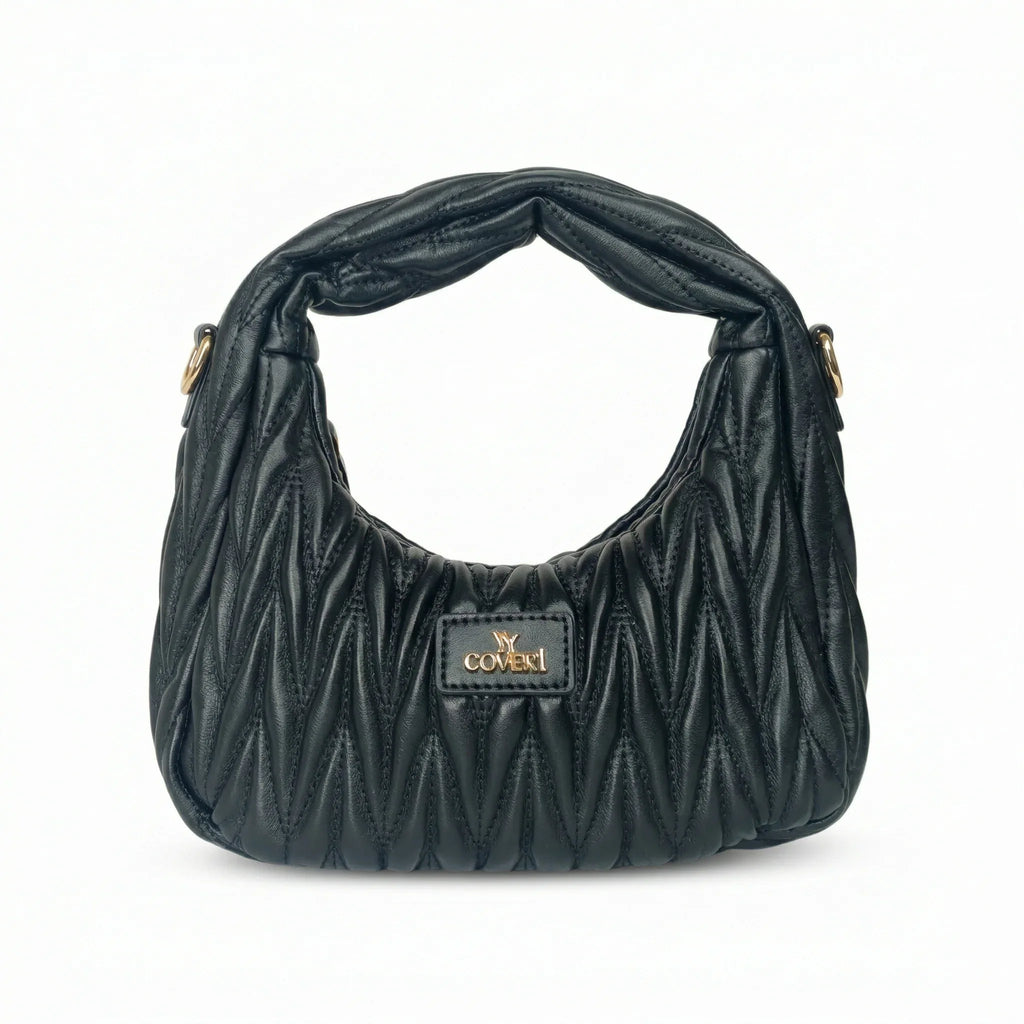 YY Coveri Borsa a Spalla Trapuntata in Ecopelle con Manico Spirale - Stile Donna Bags