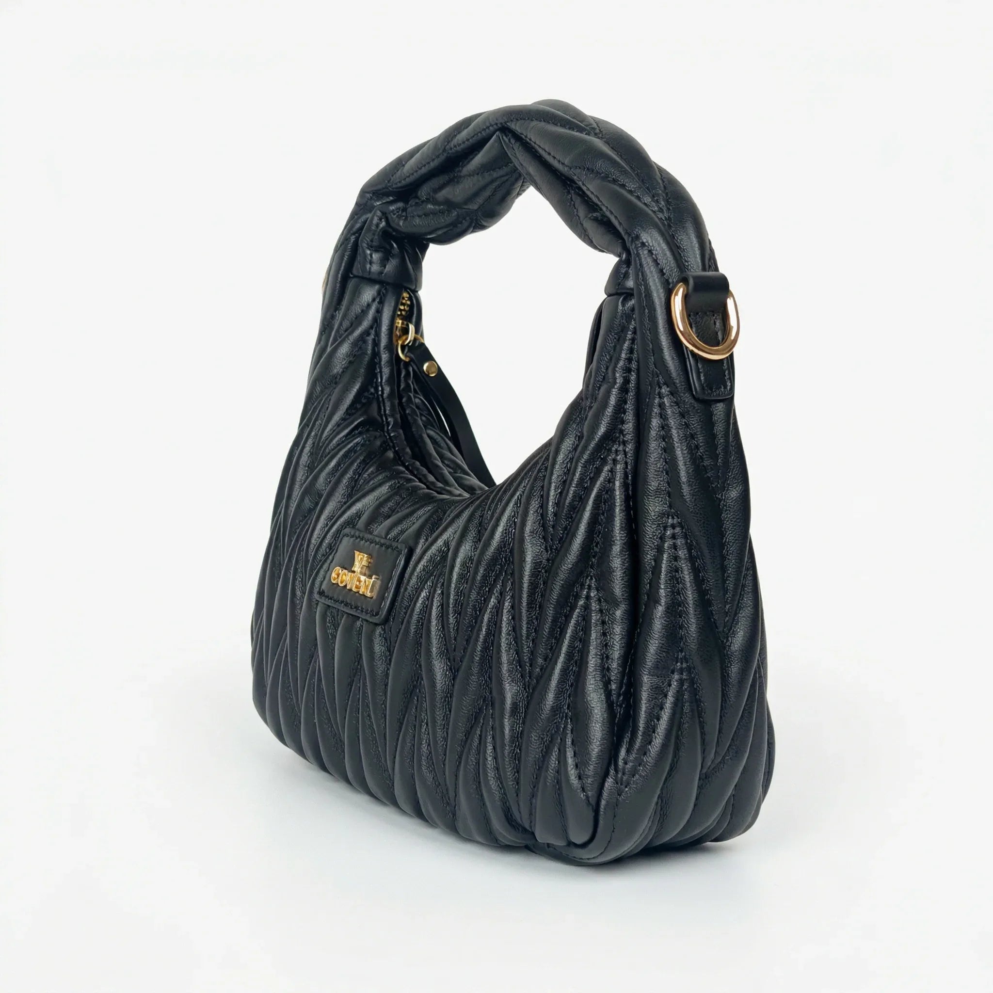 YY Coveri Borsa a Spalla Trapuntata in Ecopelle con Manico Spirale - Stile Donna Bags