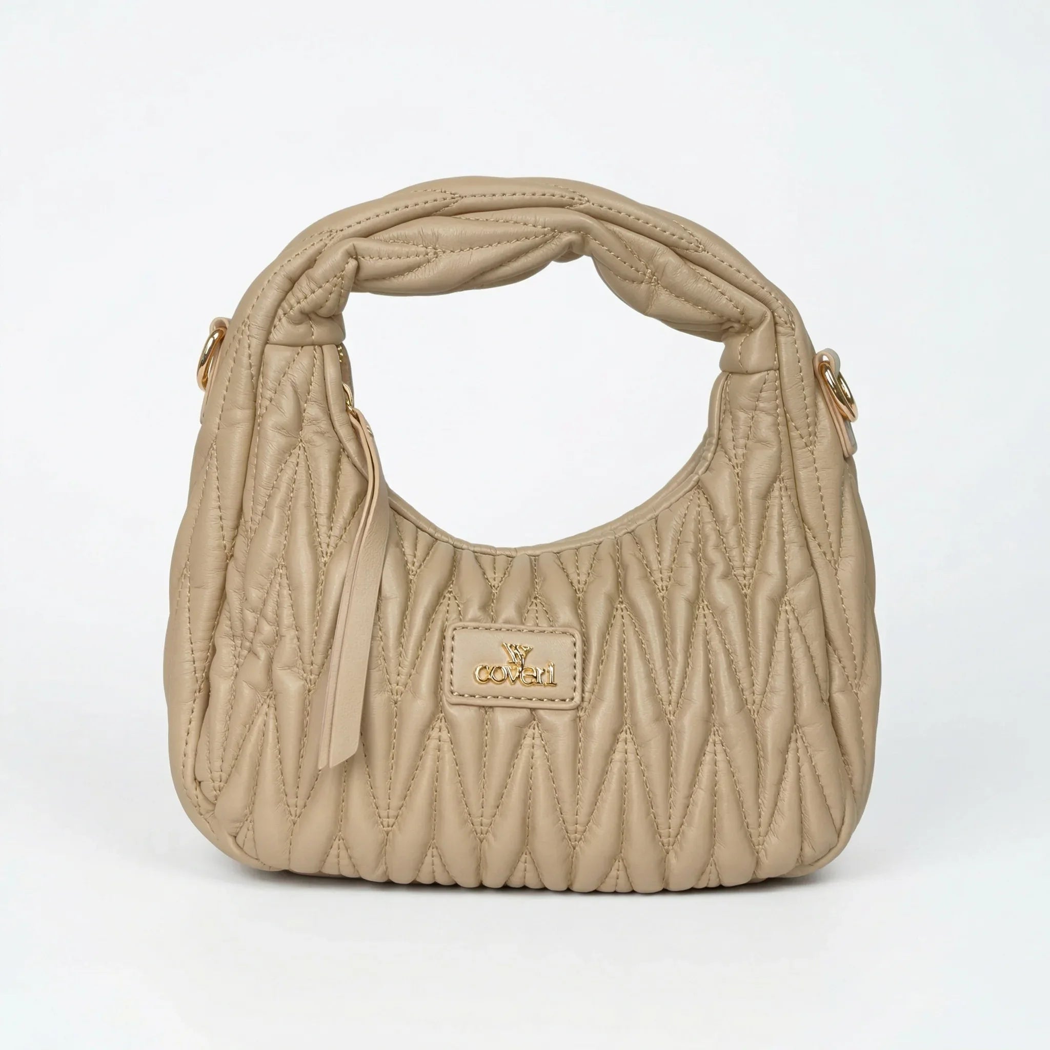 YY Coveri Borsa a Spalla Trapuntata in Ecopelle con Manico Spirale - Stile Donna Bags
